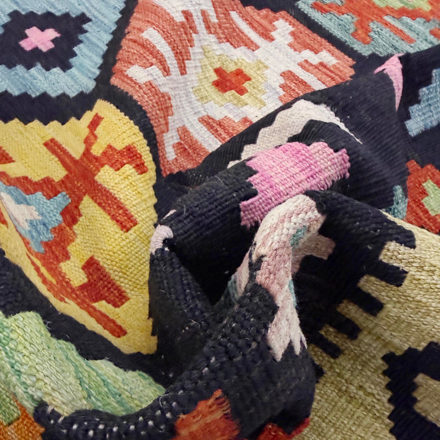 Handmade Multi Kilim Geometric 5x8 ft