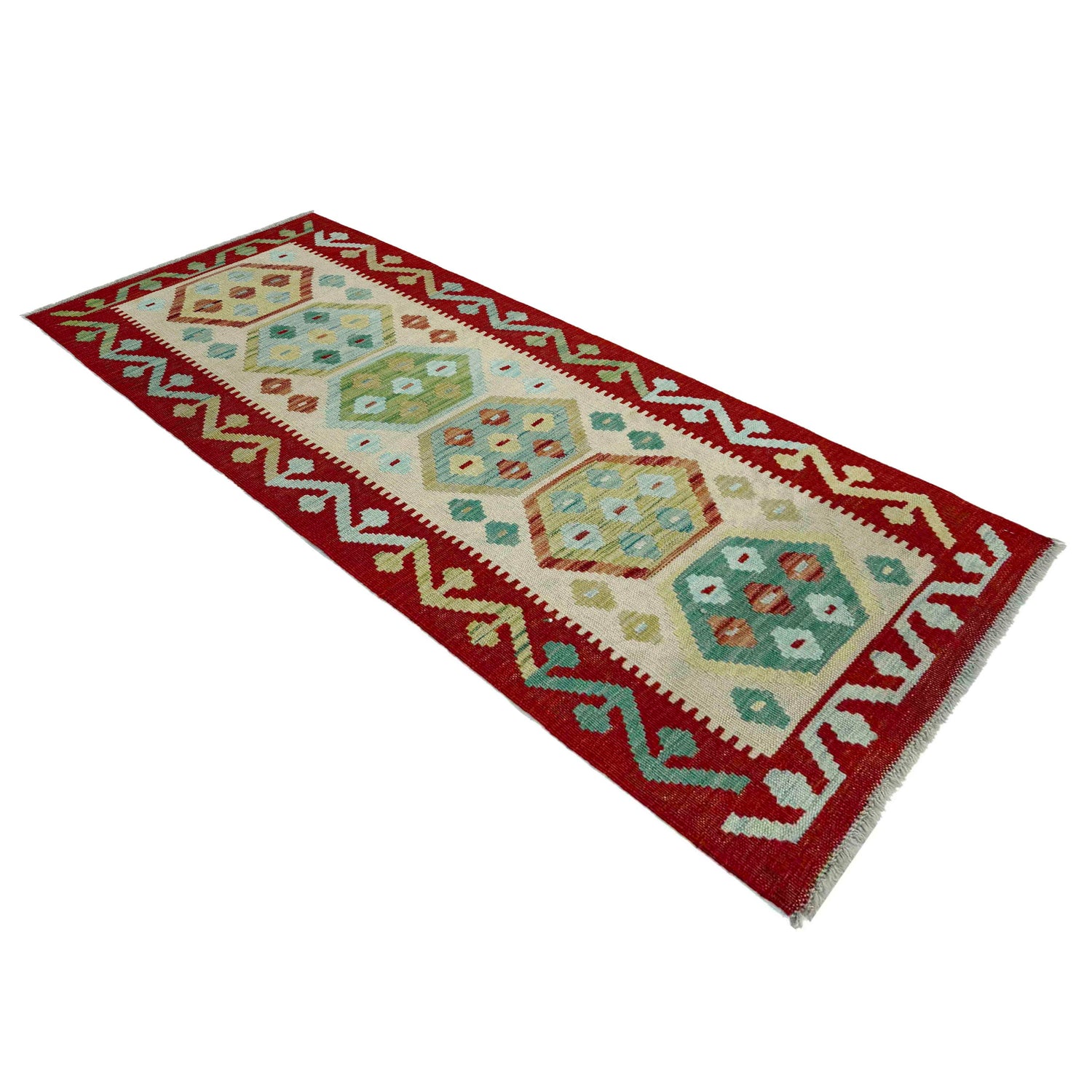 Handmade Multi Kilim Geometric 6' Runner