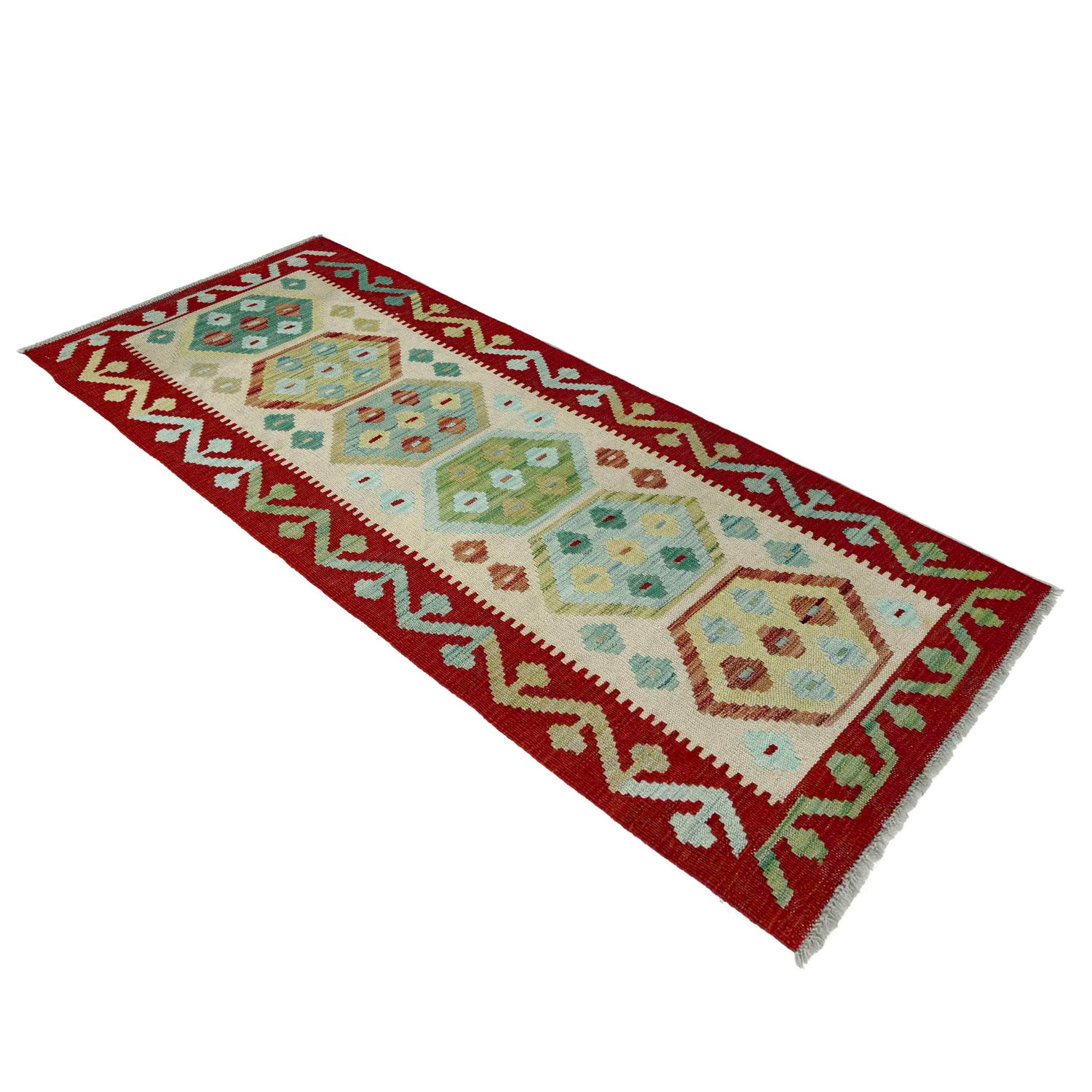 Handmade Multi Kilim Geometric 6' Runner