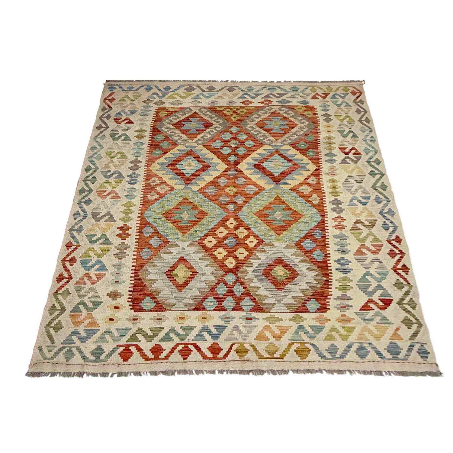 Handmade Multi Kilim Geometric 4x7 ft