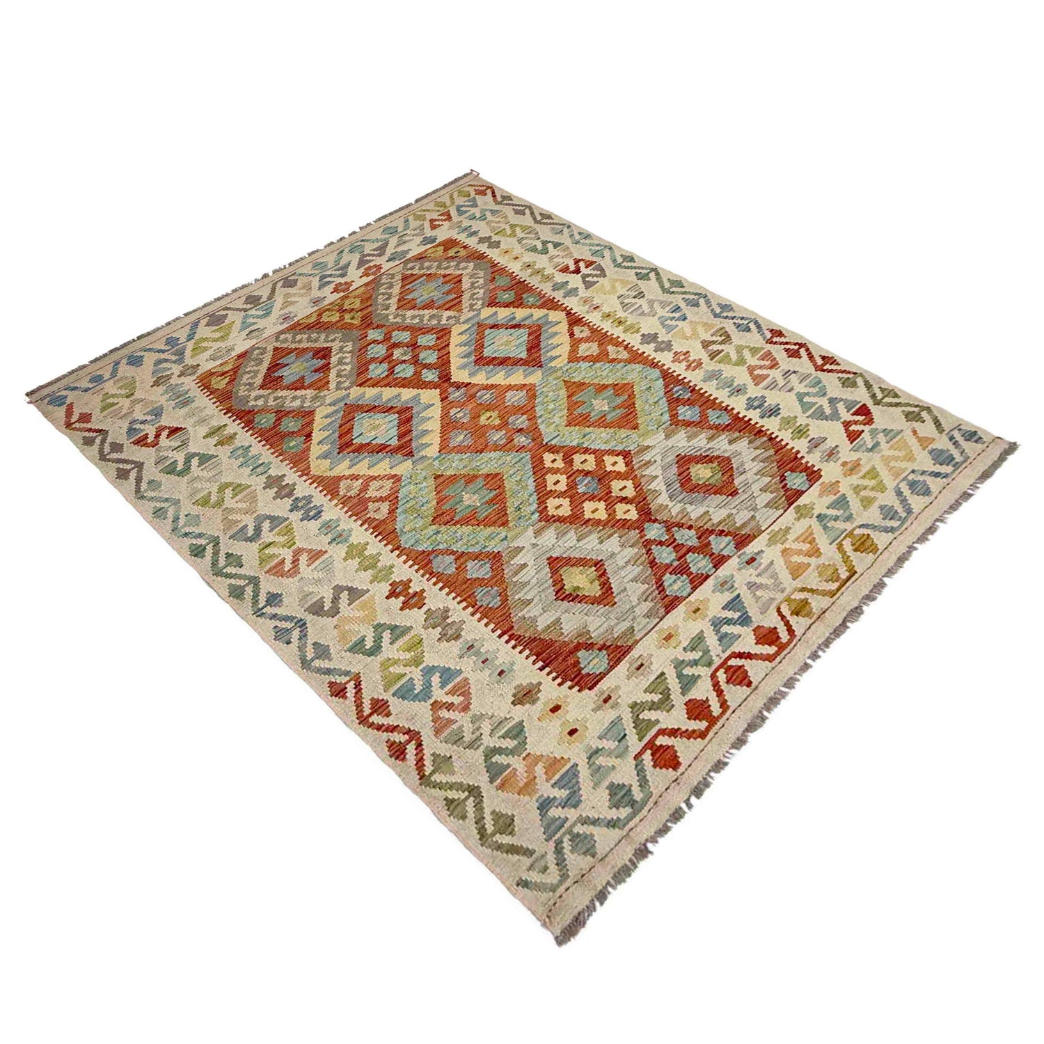 Handmade Multi Kilim Geometric 4x7 ft