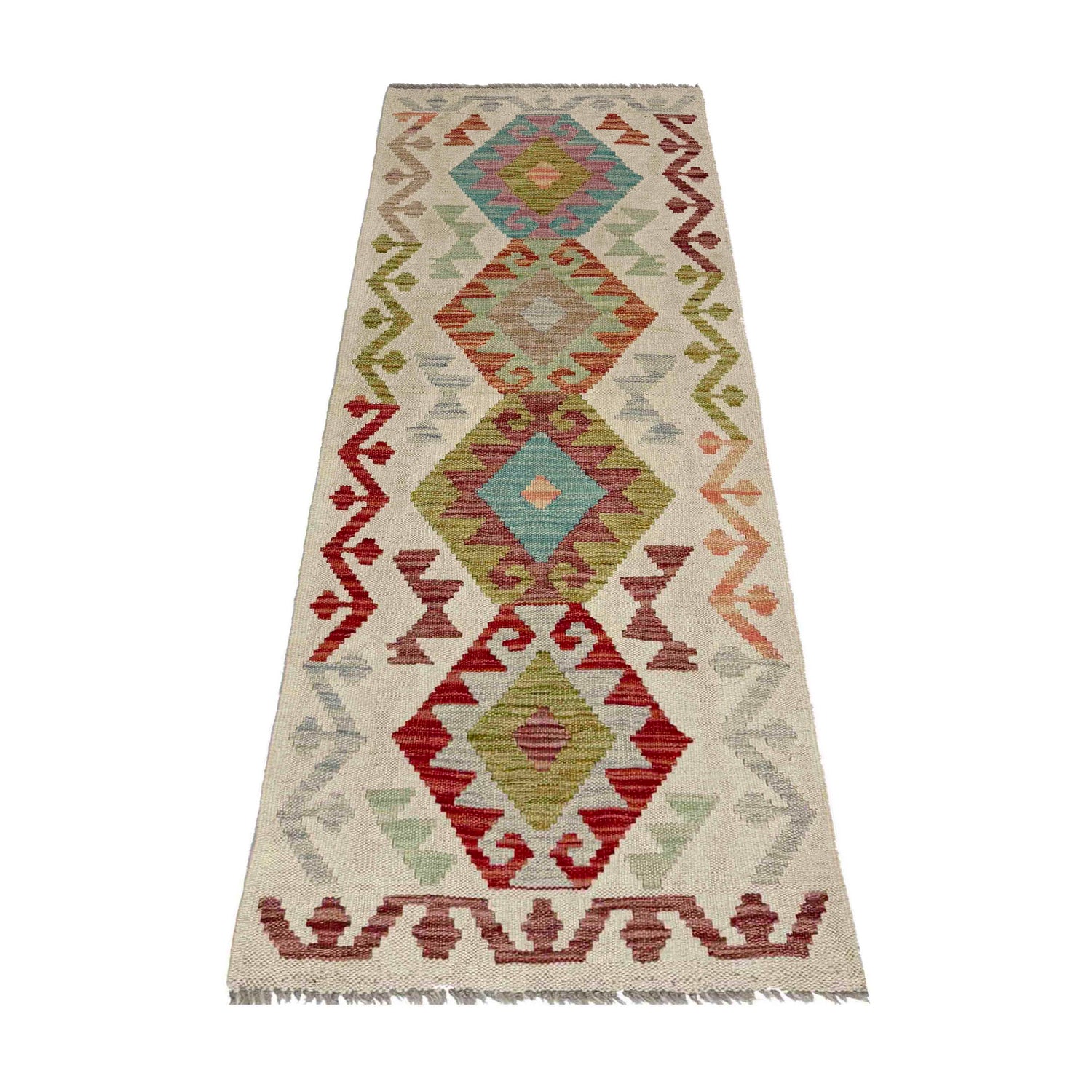 Handmade Multi Kilim Geometric 6' Runner