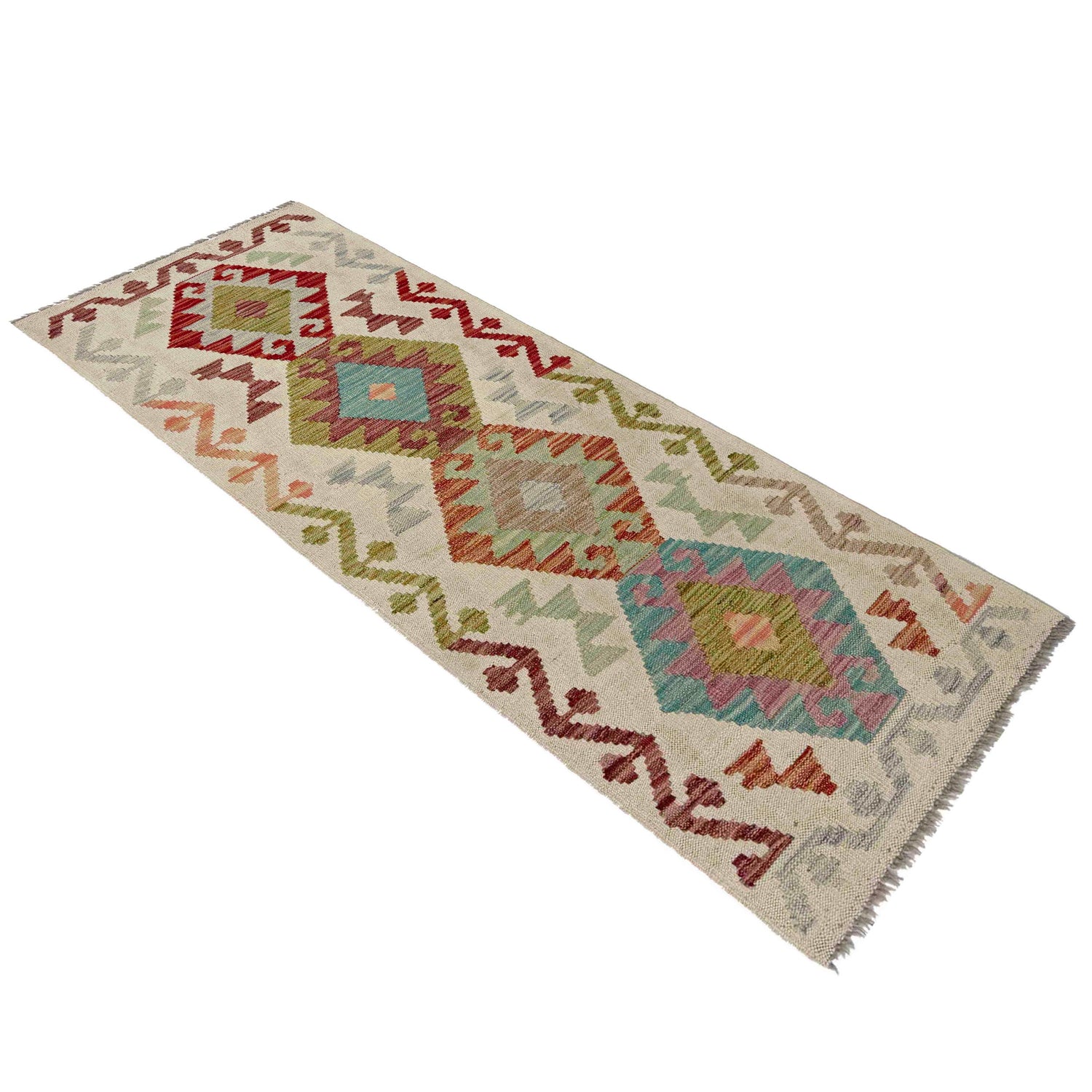 Handmade Multi Kilim Geometric 6' Runner