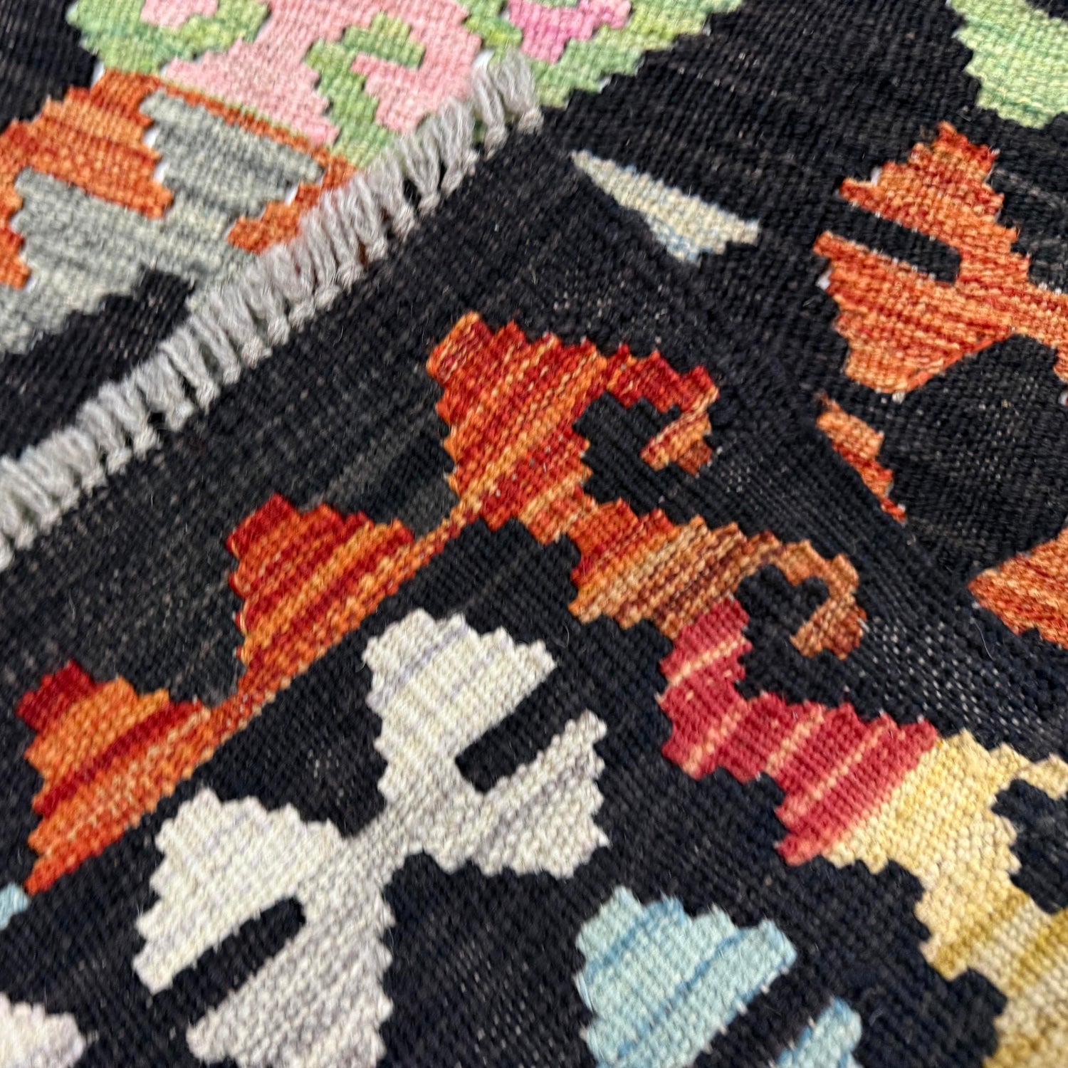 Handmade Multi Kilim Geometric 10' Runner
