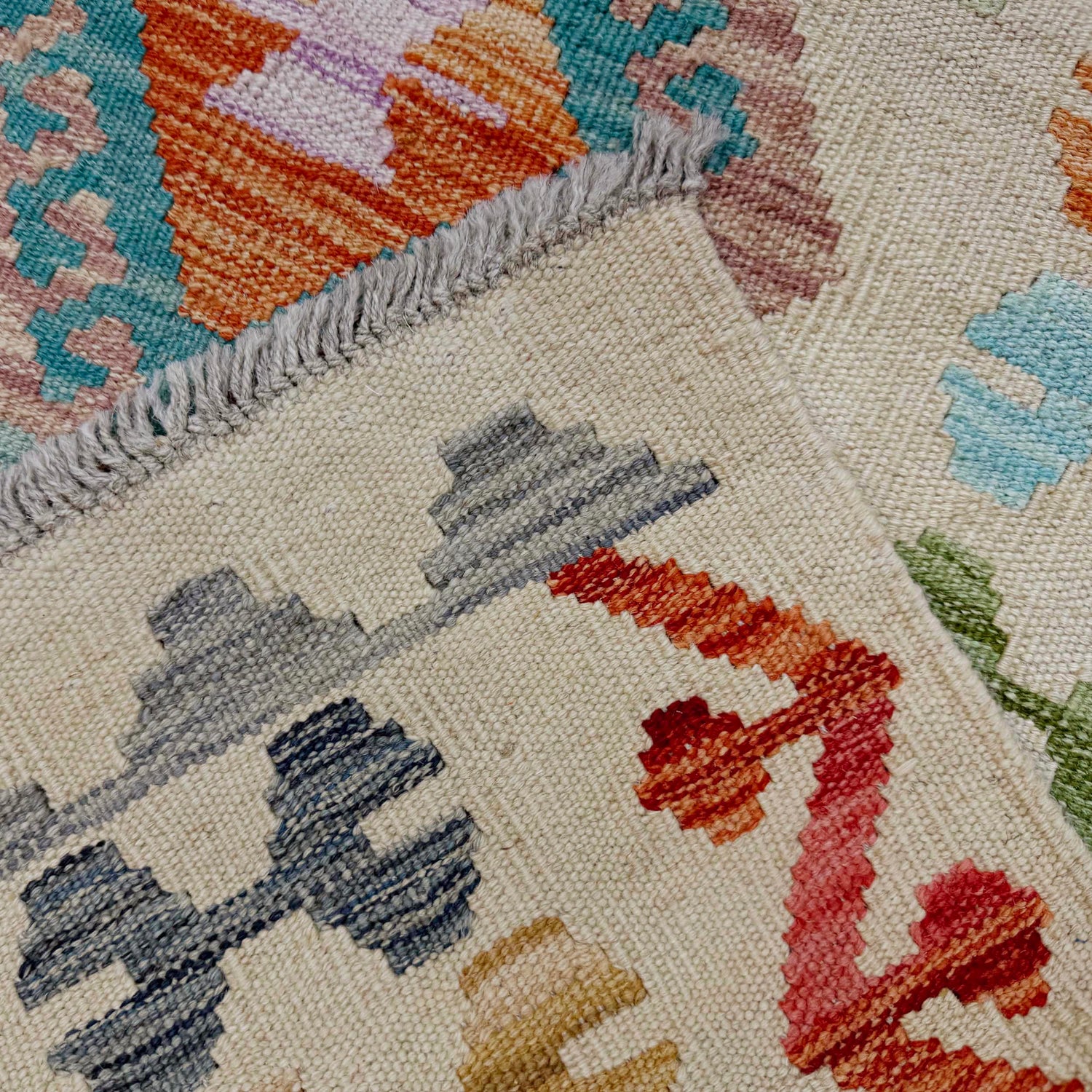 Handmade Multi Kilim Geometric 10' Runner