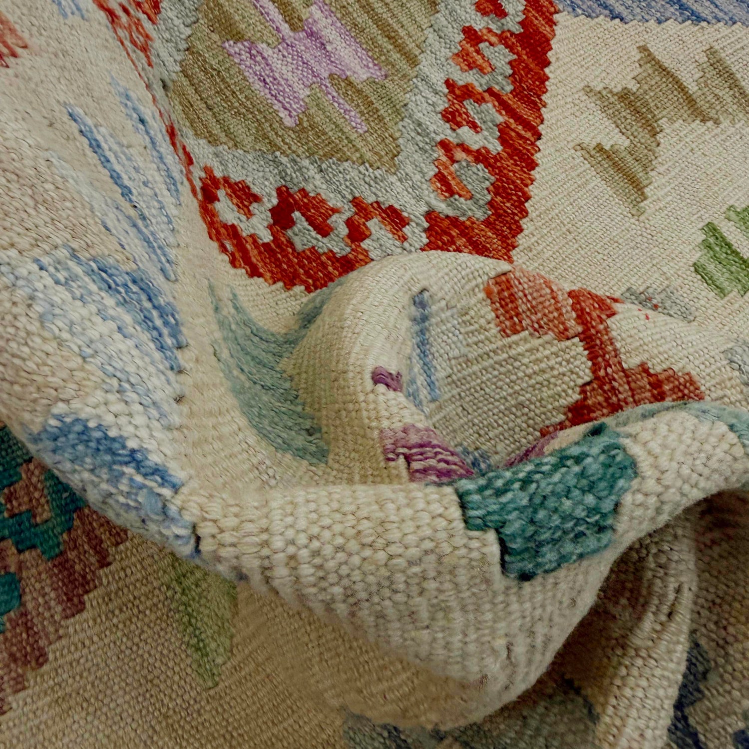 Handmade Multi Kilim Geometric 10' Runner