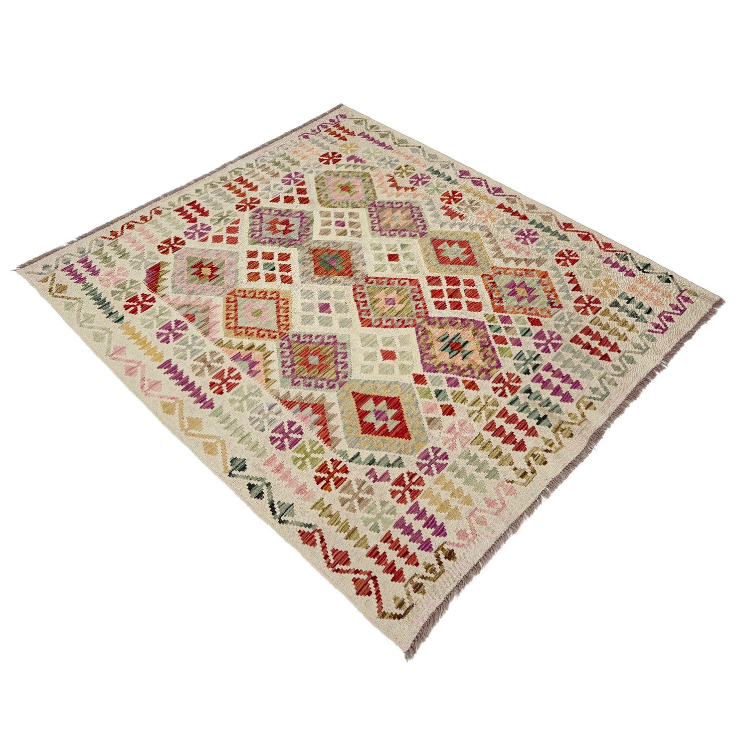 Handmade Multi Kilim Geometric 4x7 ft