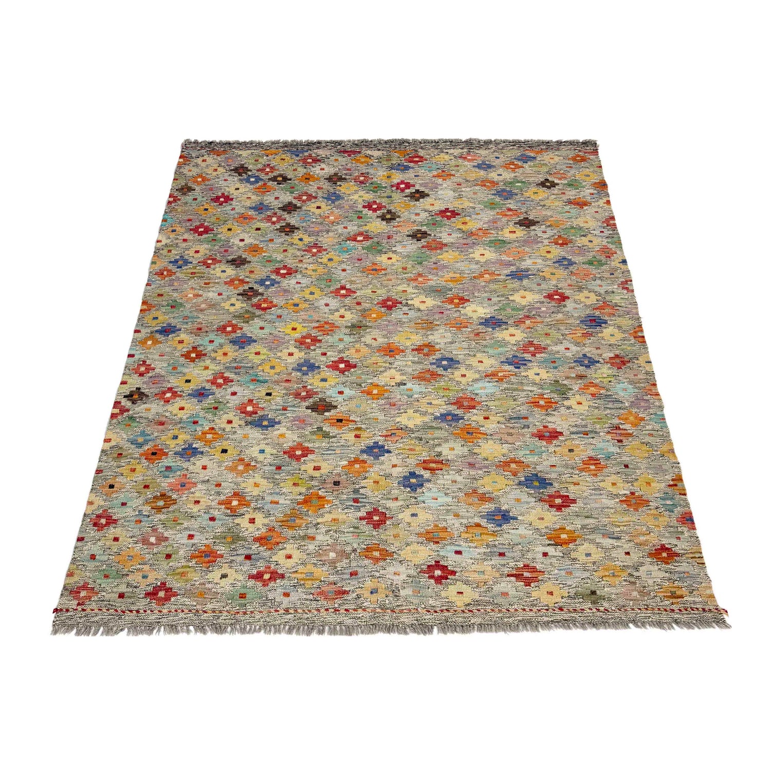 Handmade Multi Kilim Geometric 4x7 ft
