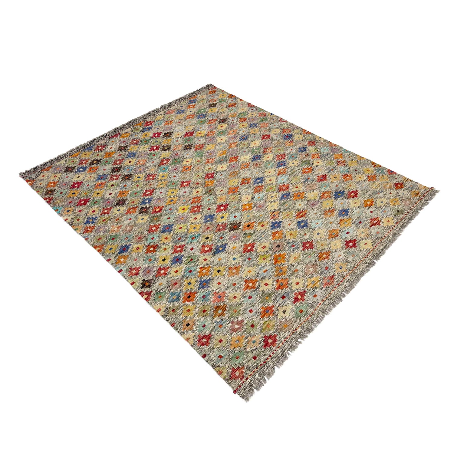 Handmade Multi Kilim Geometric 4x7 ft