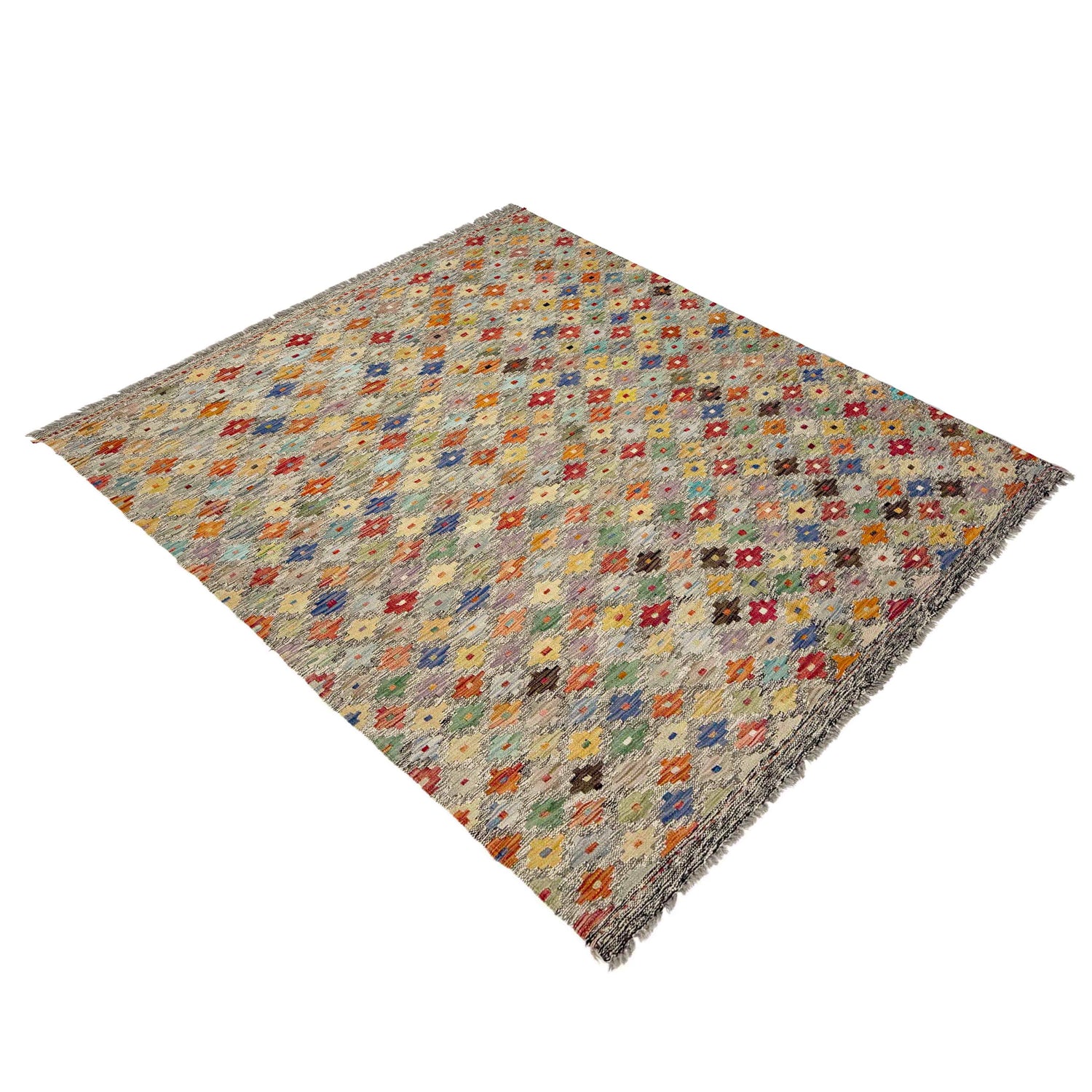 Handmade Multi Kilim Geometric 4x7 ft