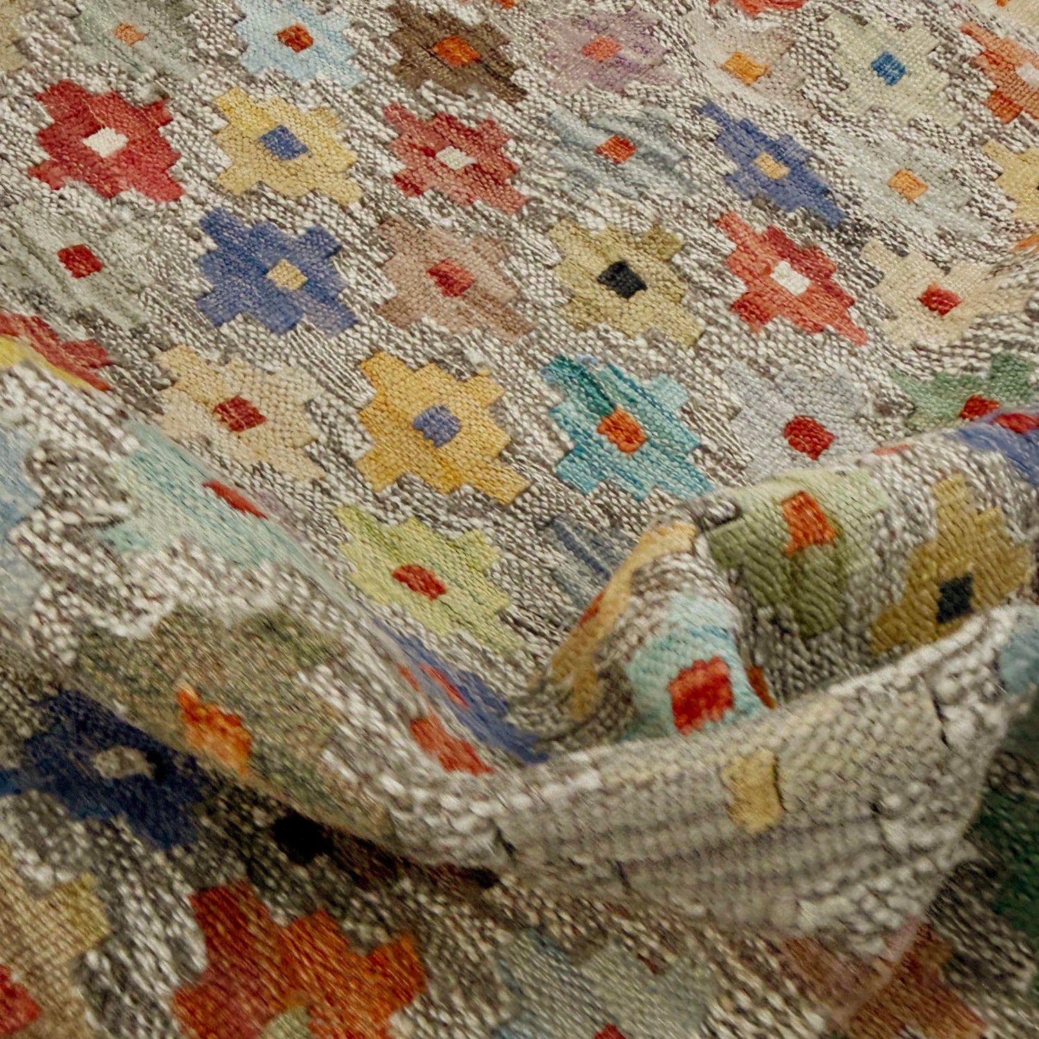 Handmade Multi Kilim Geometric 4x7 ft