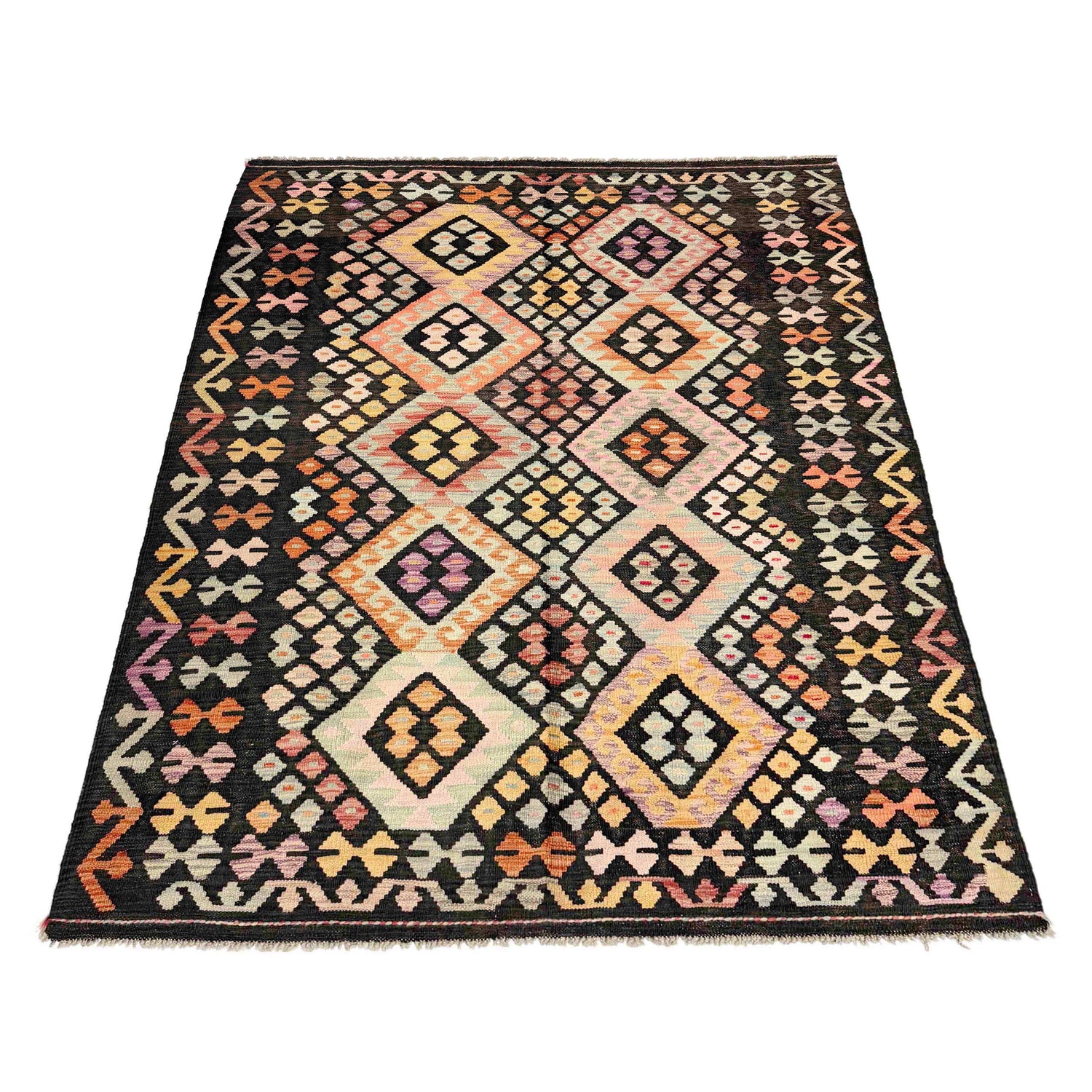 Handmade Multi Kilim Geometric 4x7 ft