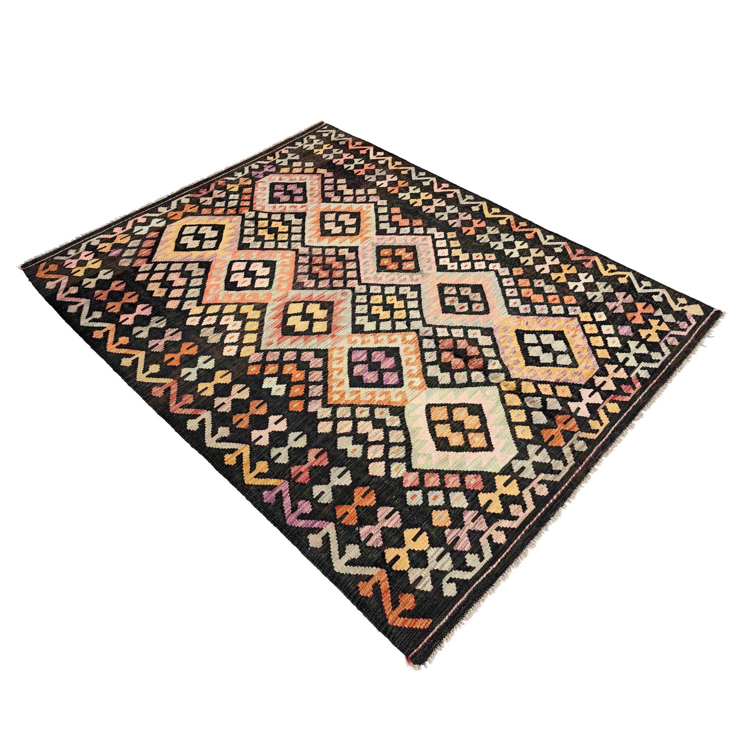 Handmade Multi Kilim Geometric 4x7 ft