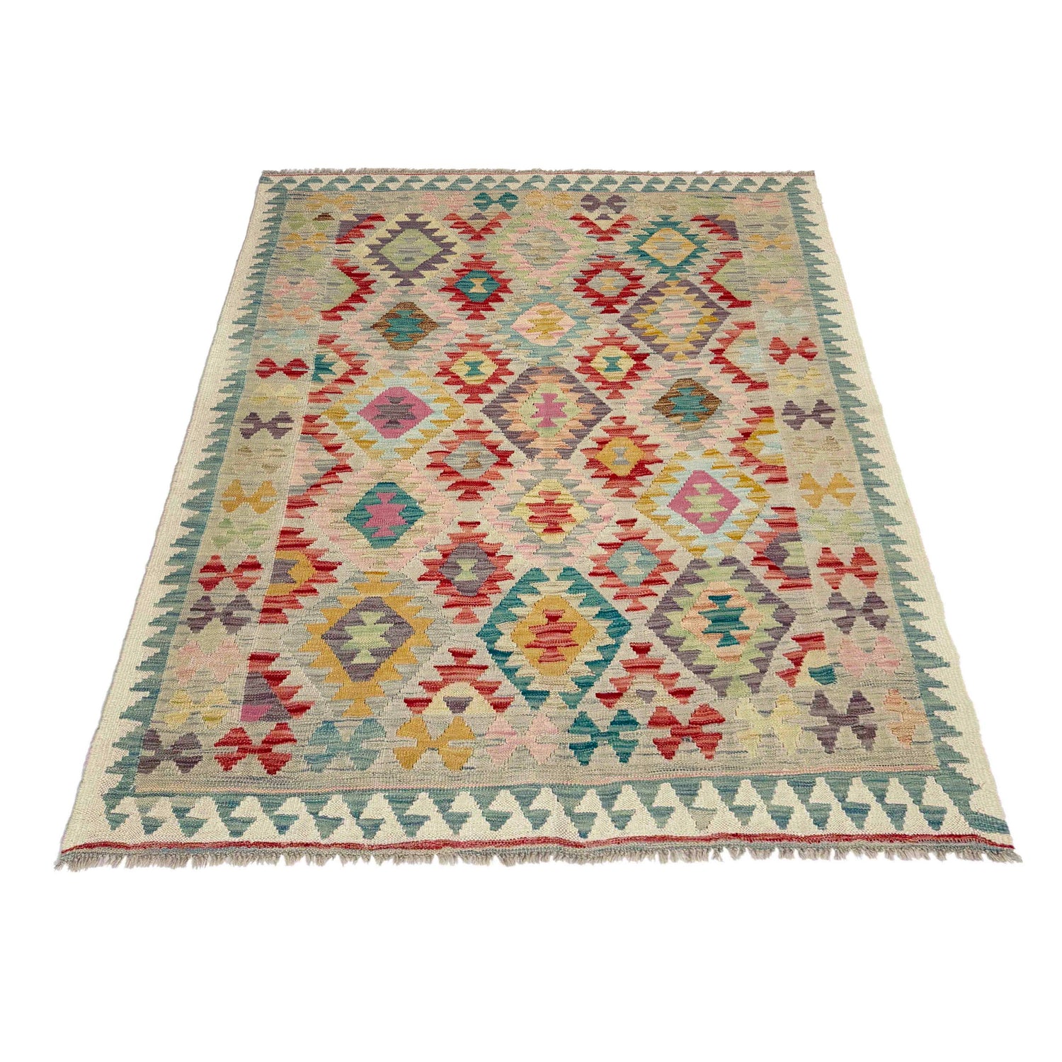 Handmade Multi Kilim Geometric 4x7 ft