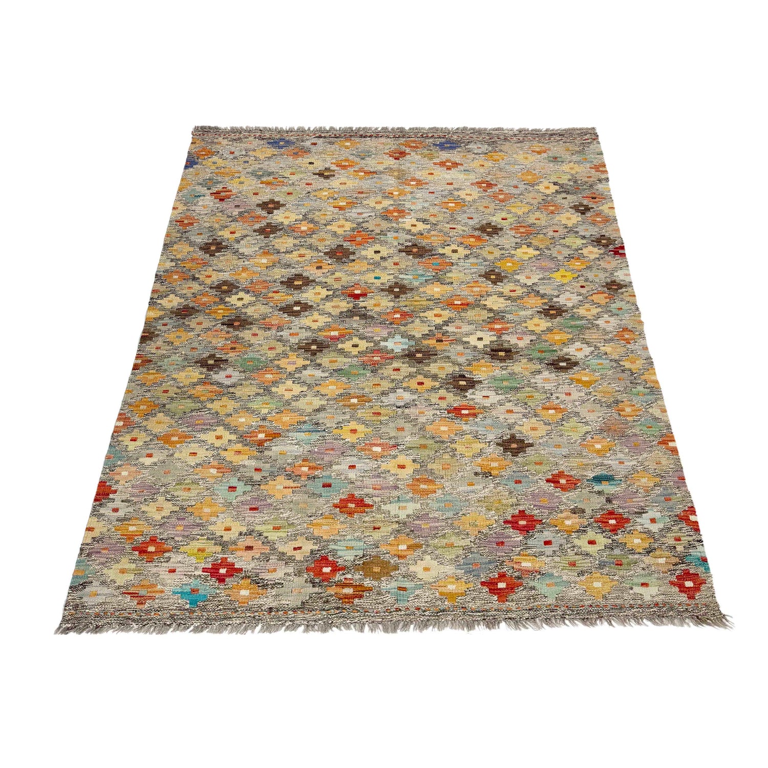 Handmade Multi Kilim Geometric 4x7 ft