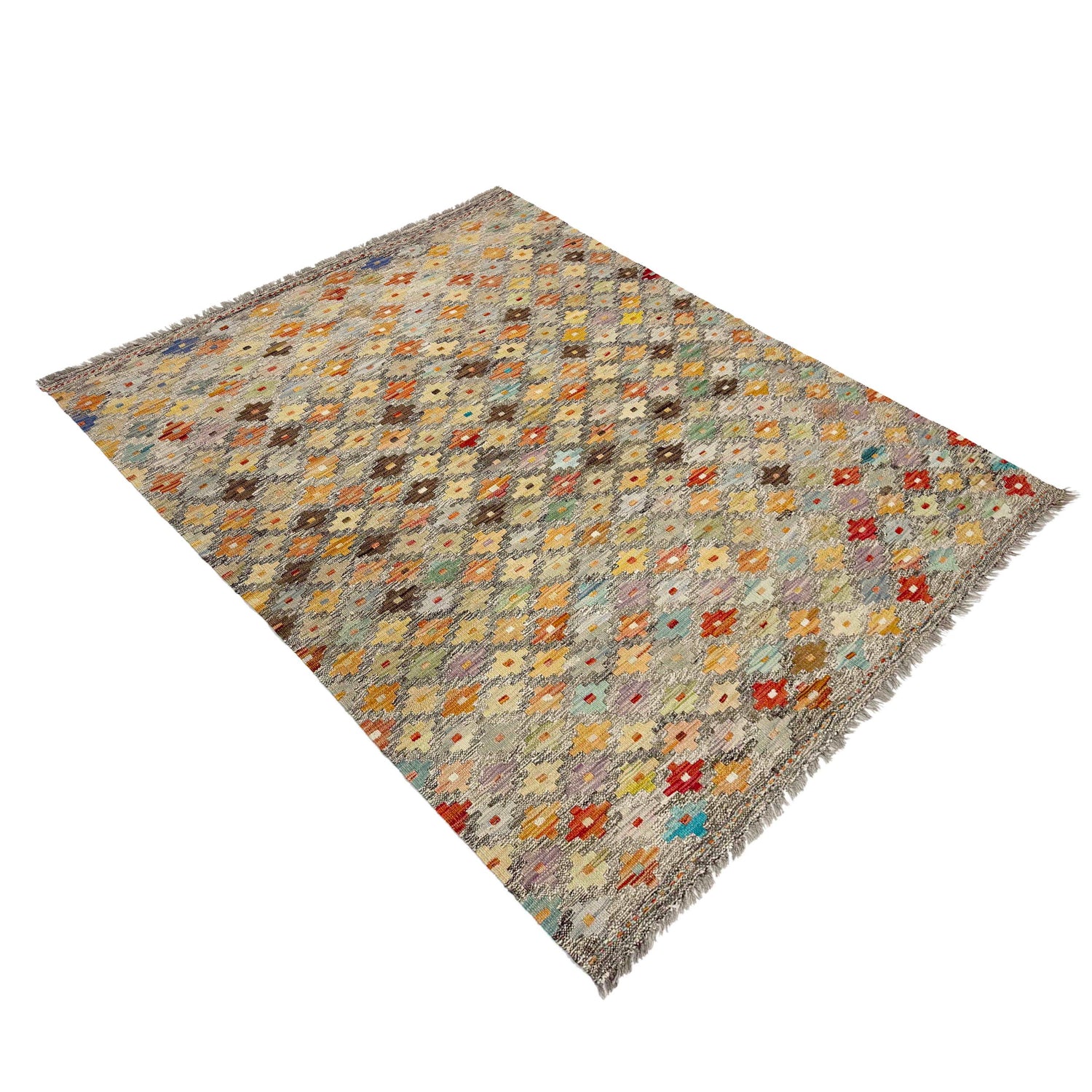Handmade Multi Kilim Geometric 4x7 ft