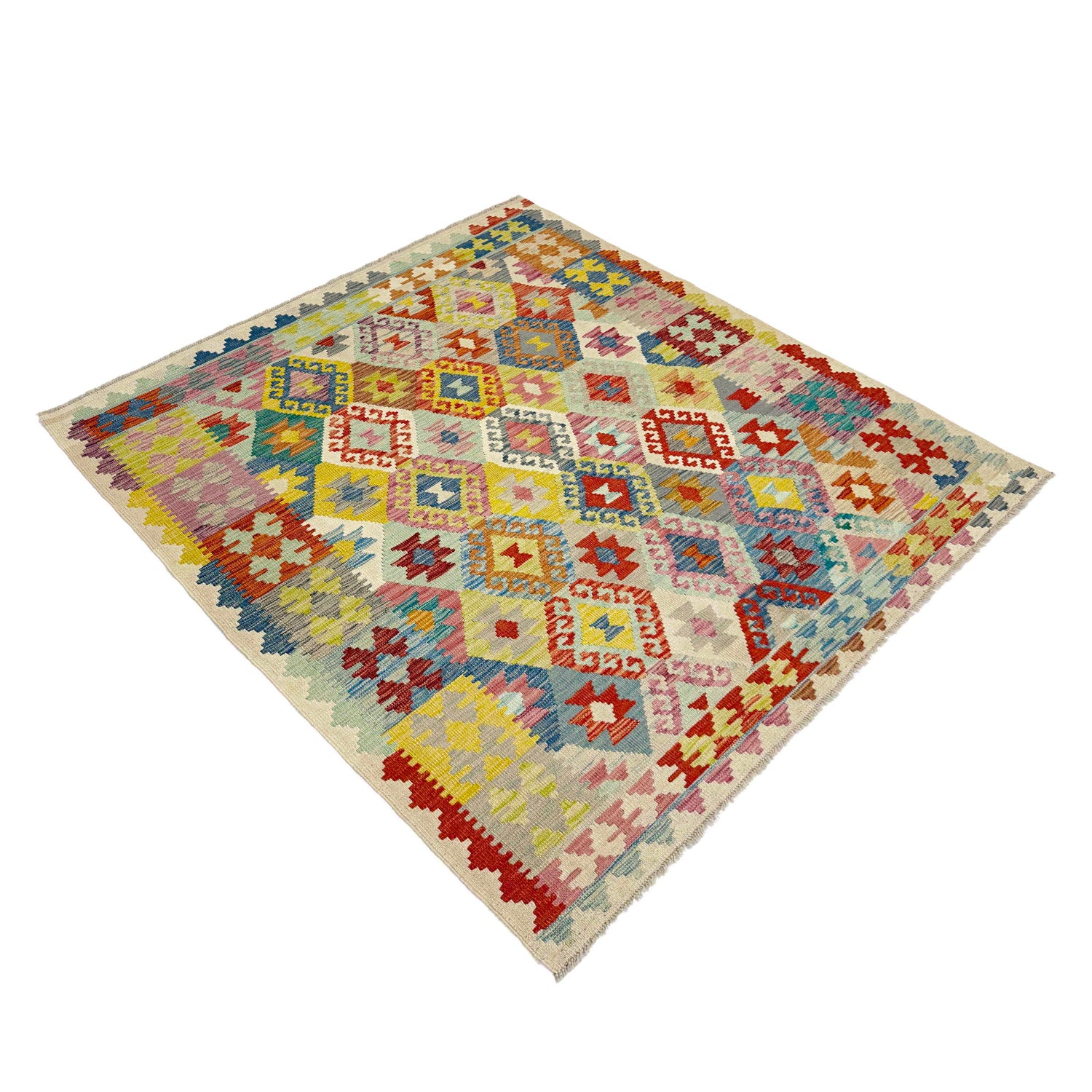 Handmade Multi Kilim Geometric 4x7 ft