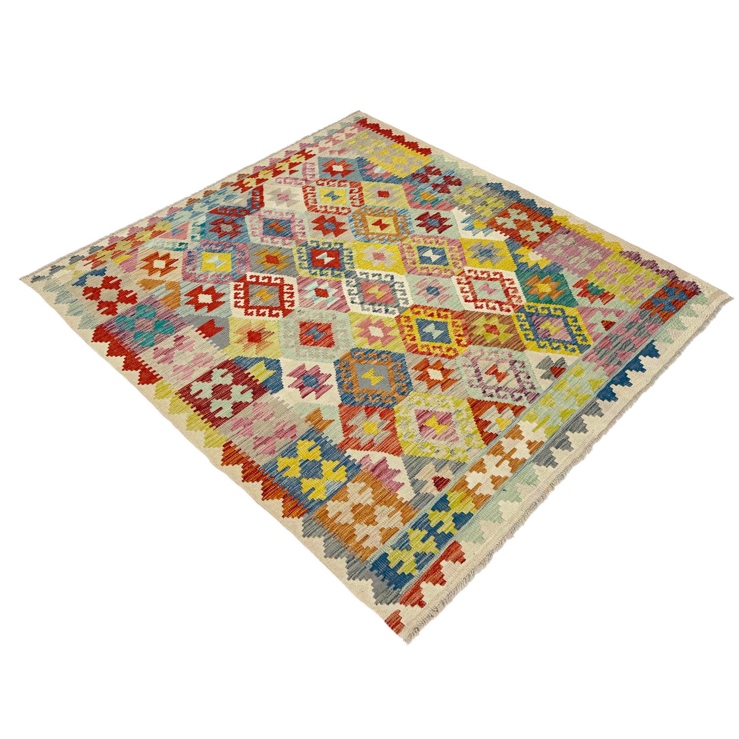 Handmade Multi Kilim Geometric 4x7 ft