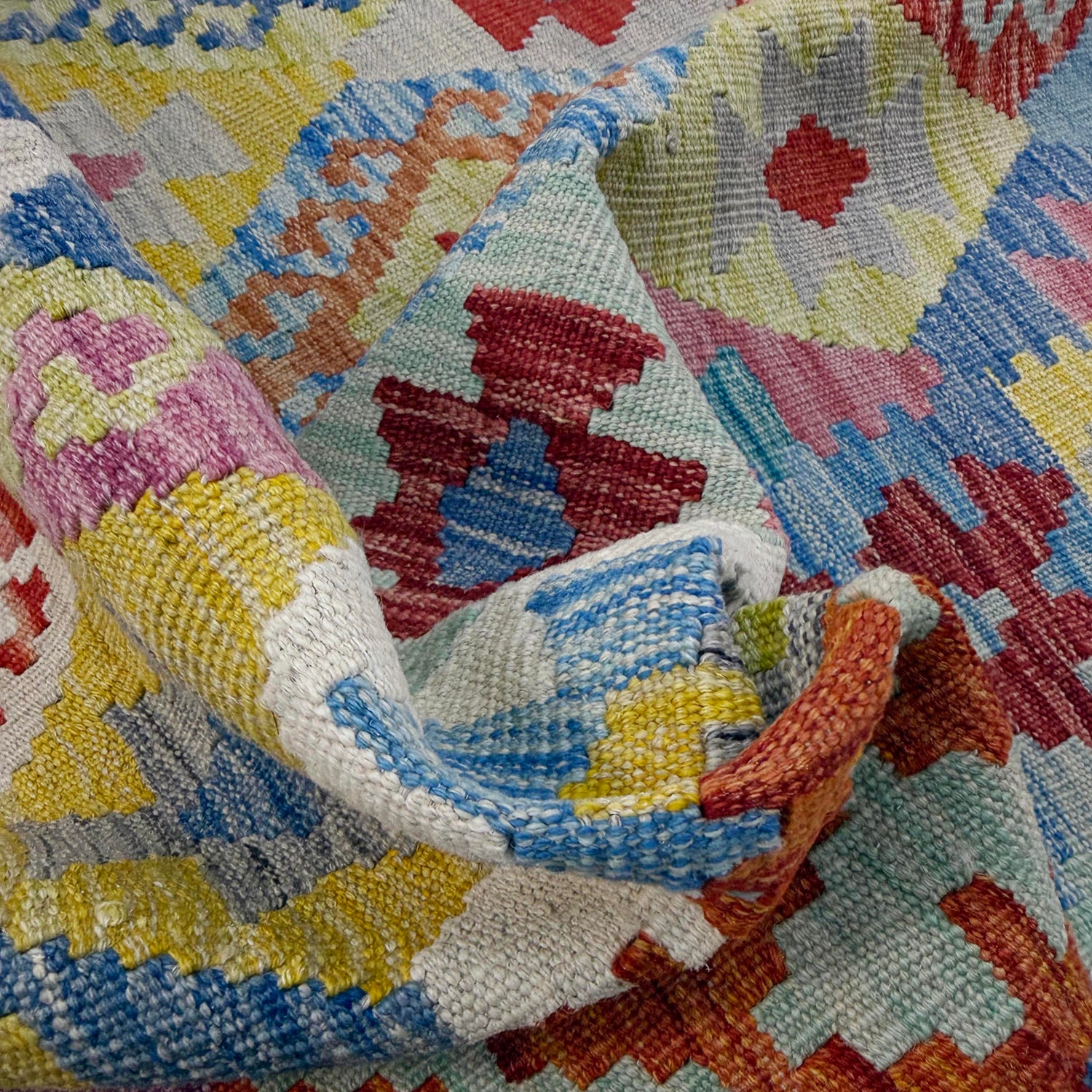 Handmade Multi Kilim Geometric 4x7 ft