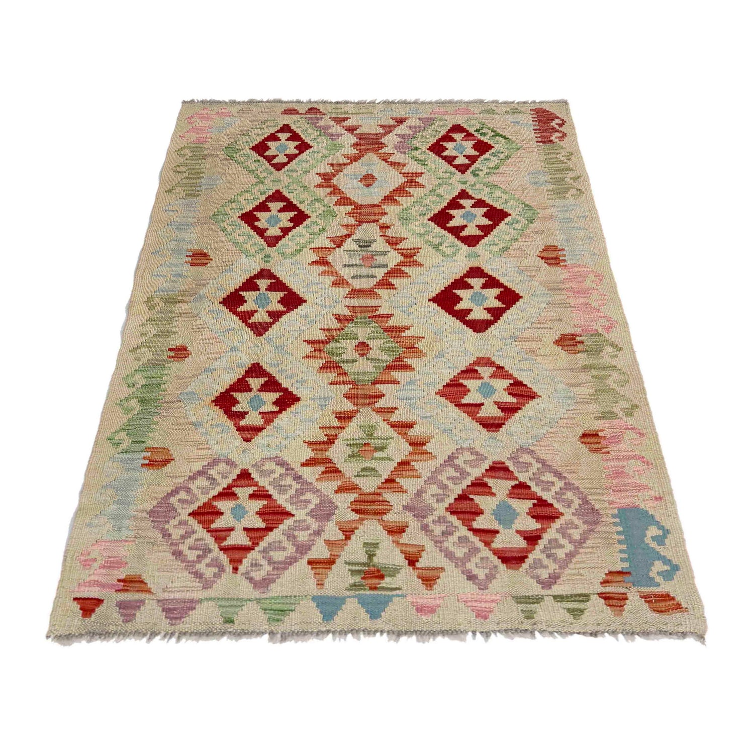 Handmade Multi Kilim Geometric 2x4 ft