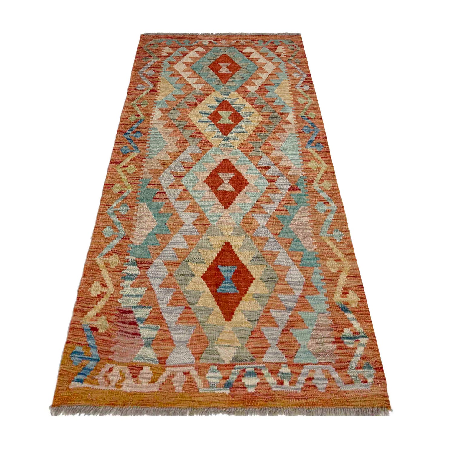 Handmade Multi Kilim Geometric 5' Runner