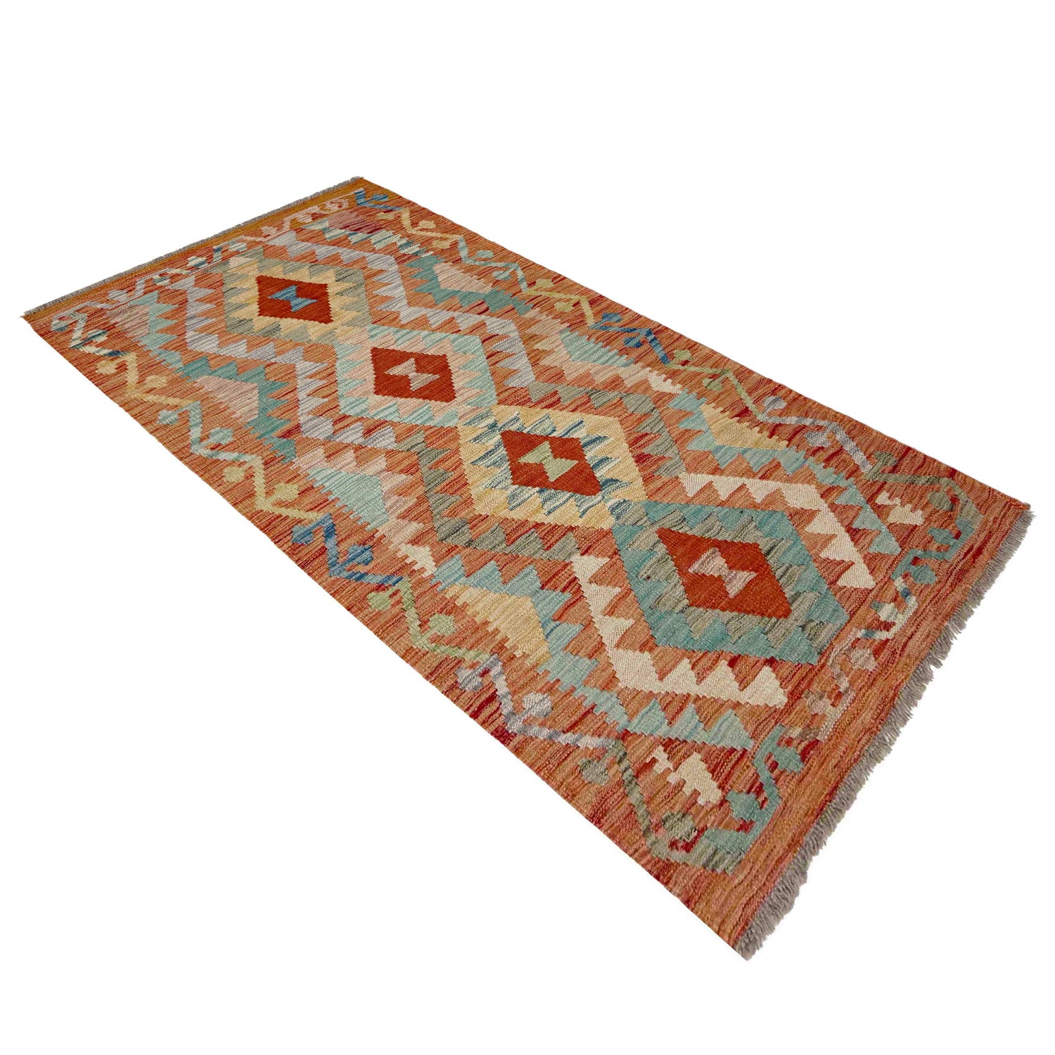 Handmade Multi Kilim Geometric 5' Runner