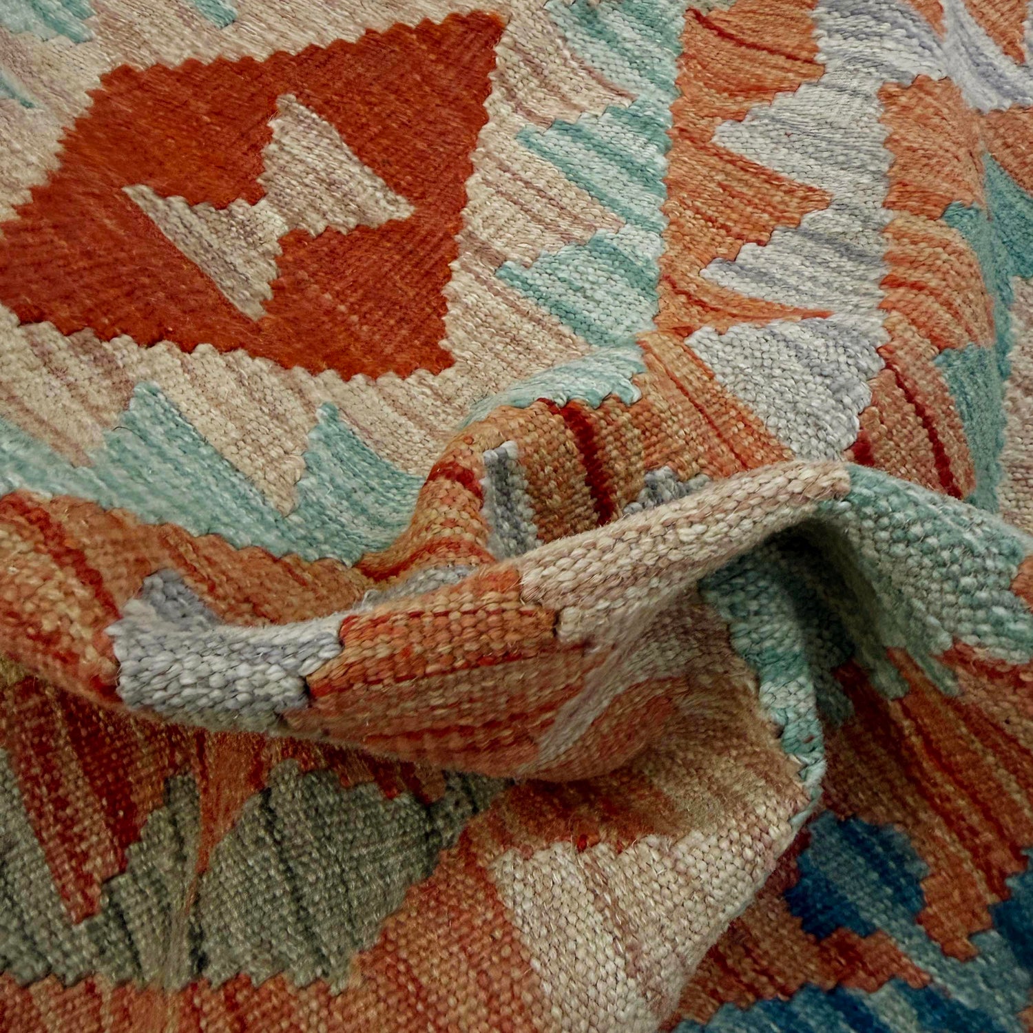 Handmade Multi Kilim Geometric 5' Runner