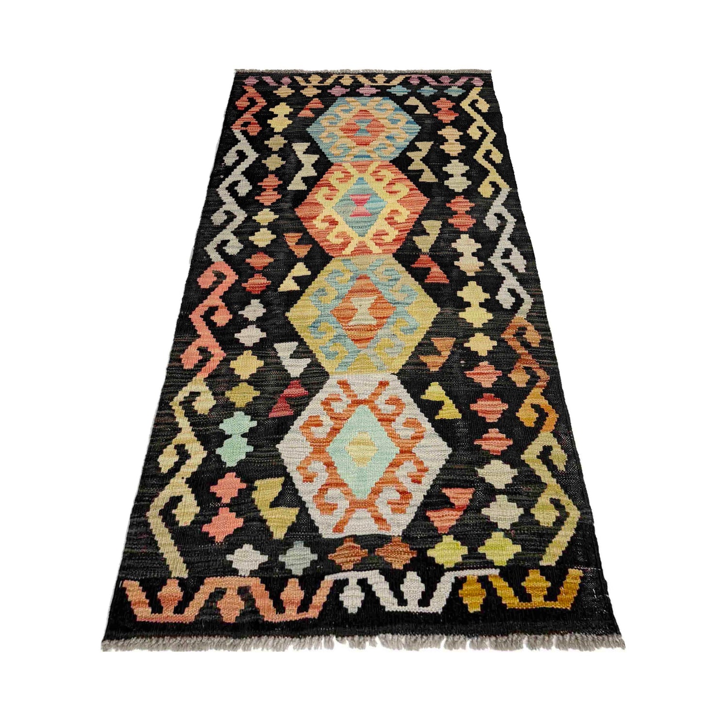 Handmade Multi Kilim Geometric 5' Runner