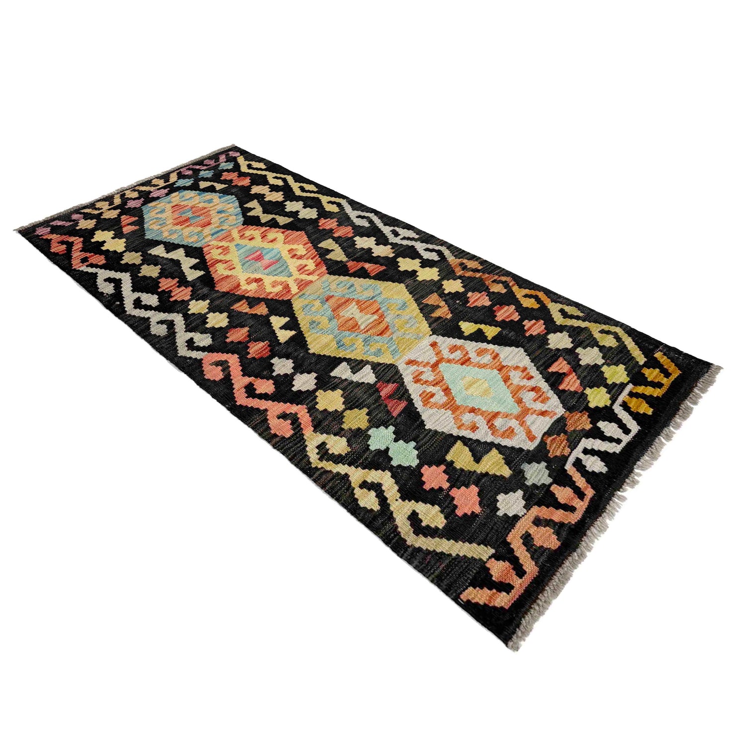 Handmade Multi Kilim Geometric 5' Runner