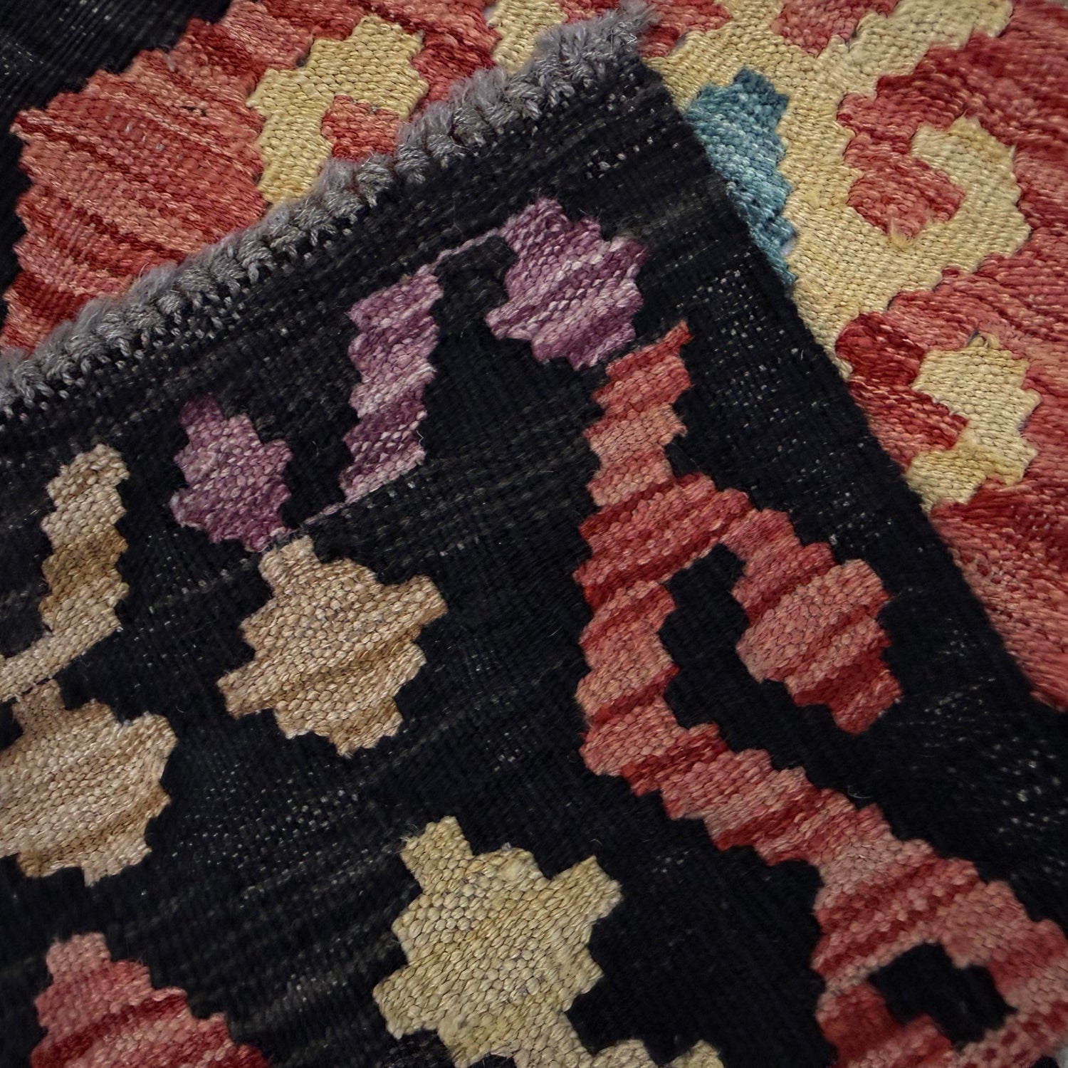 Handmade Multi Kilim Geometric 5' Runner