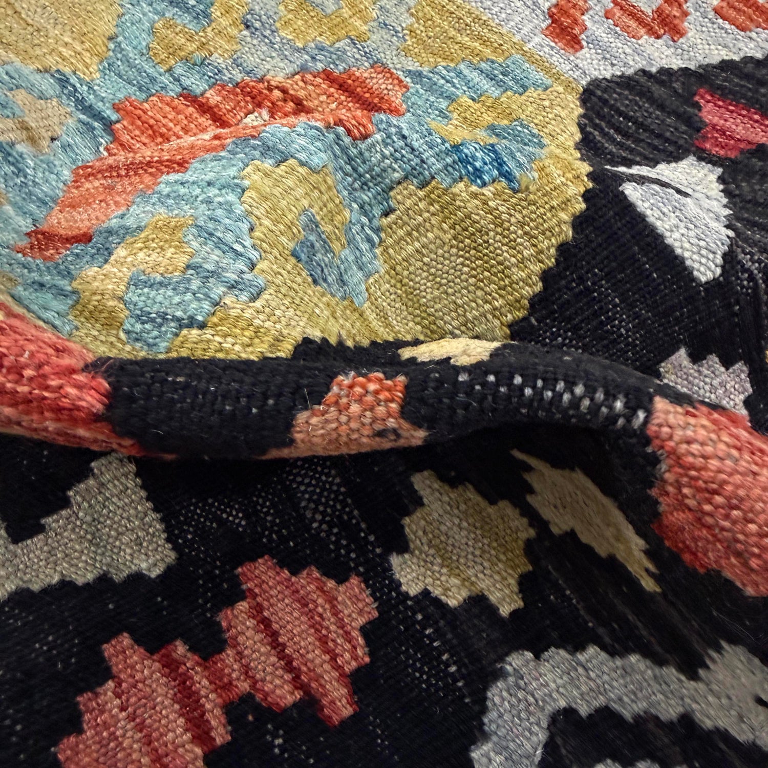 Handmade Multi Kilim Geometric 5' Runner