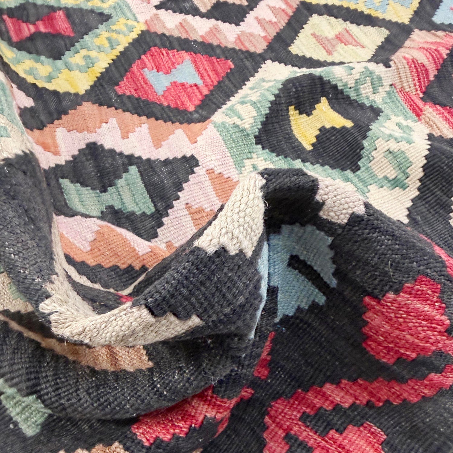 Handmade Multi Kilim Geometric 4x7 ft
