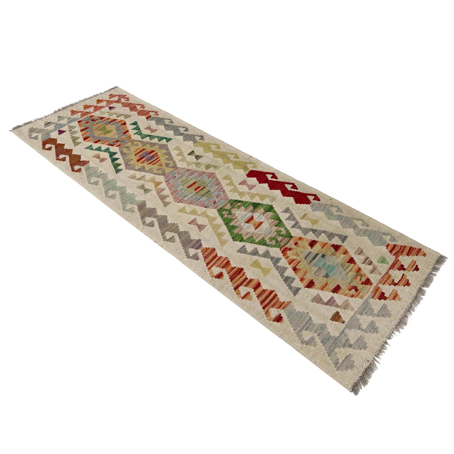 Handmade Multi Kilim Geometric 6' Runner