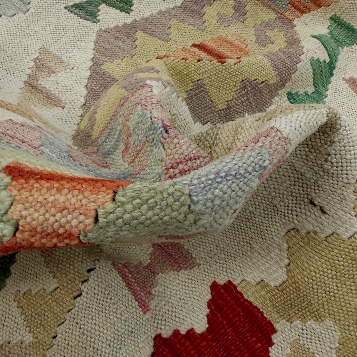 Handmade Multi Kilim Geometric 6' Runner