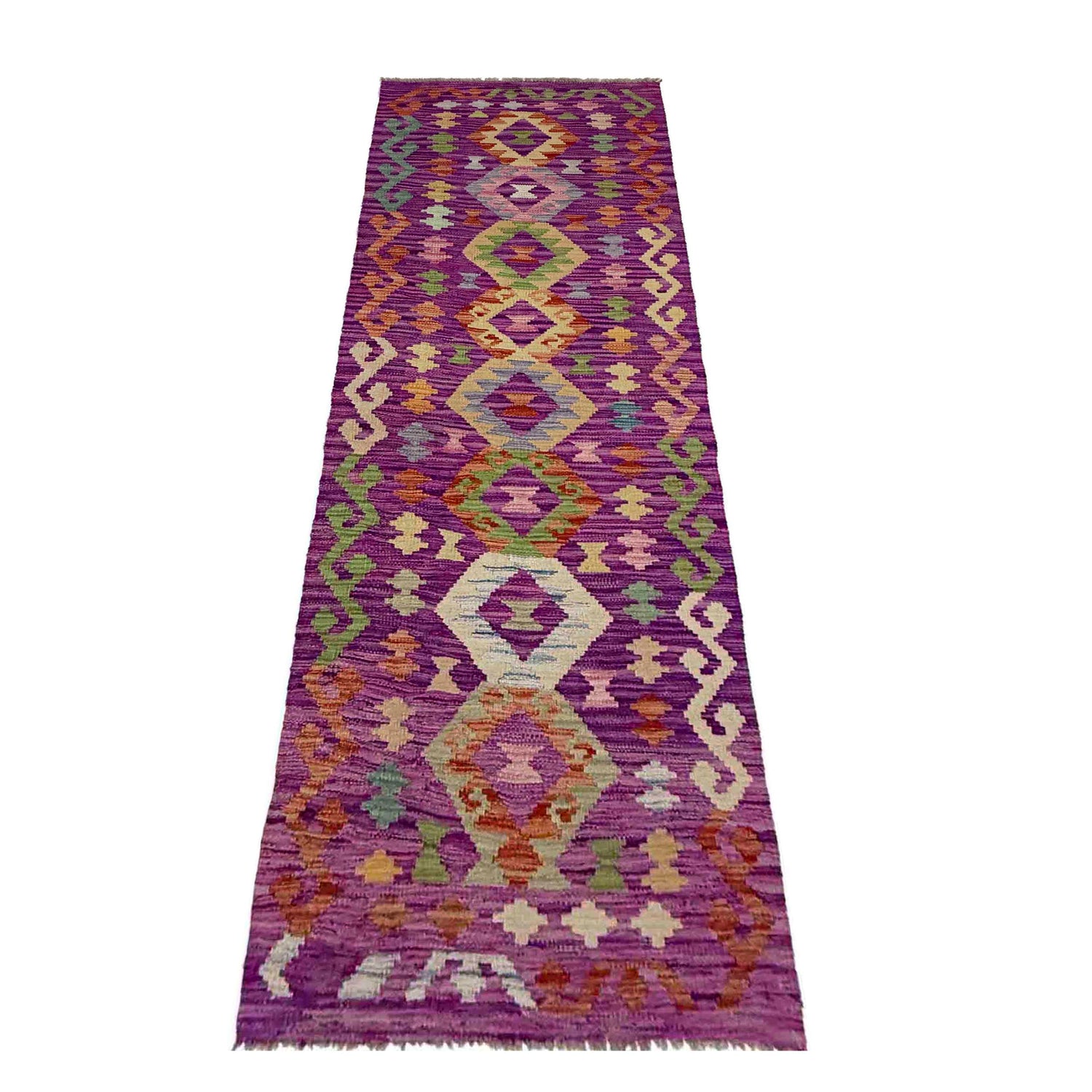 Handmade Multi Kilim Geometric 8' Runner