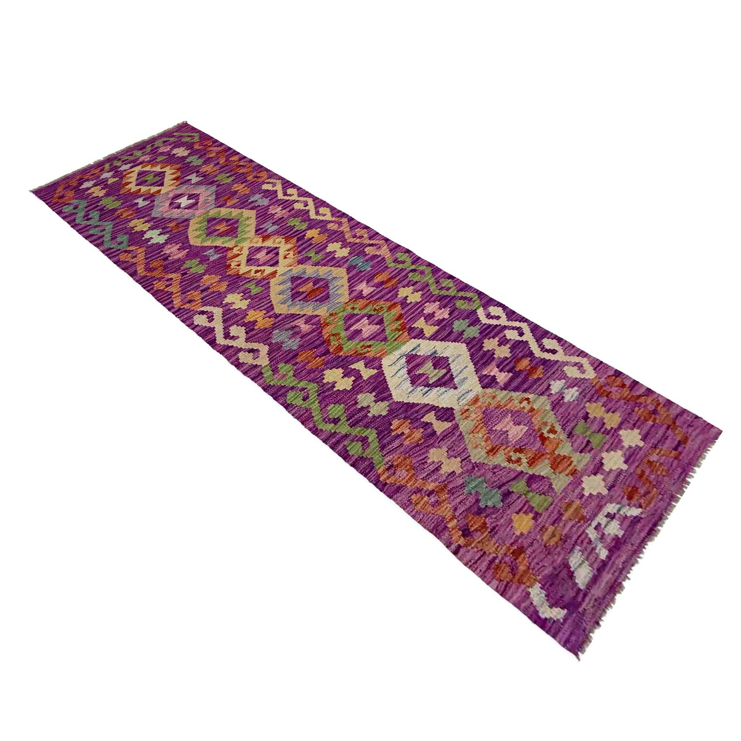 Handmade Multi Kilim Geometric 8' Runner