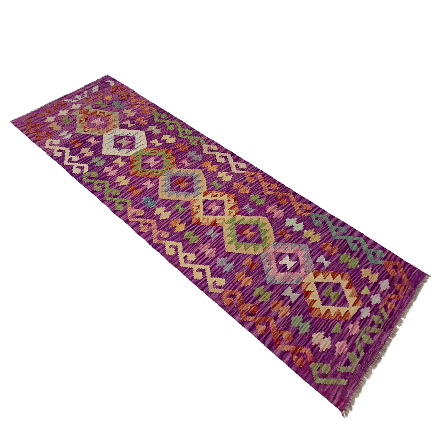Handmade Multi Kilim Geometric 8' Runner