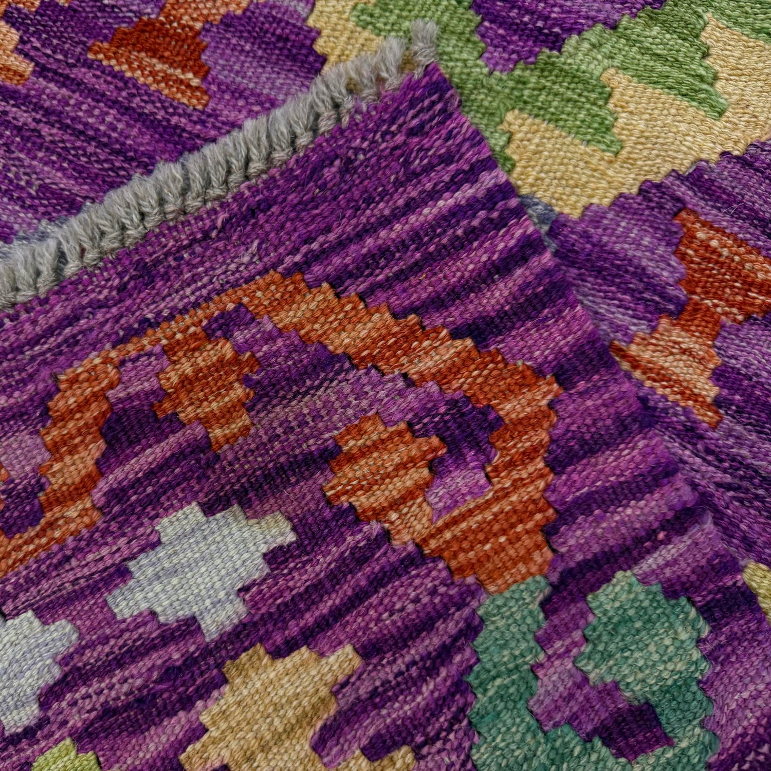 Handmade Multi Kilim Geometric 8' Runner