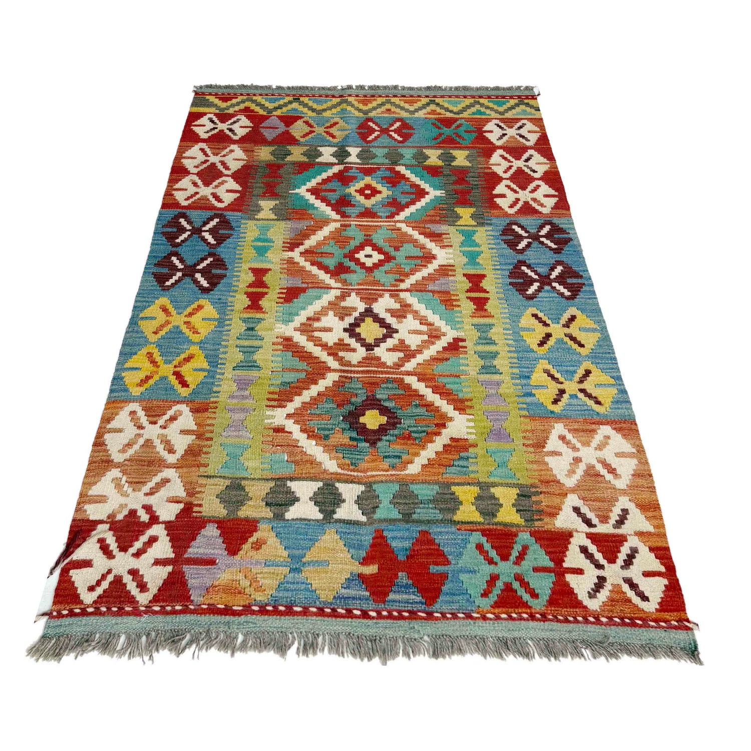 Handmade Multi Kilim Geometric 3x5 ft