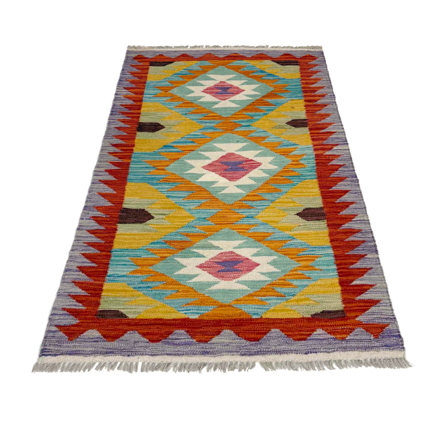Handmade Multi Kilim Geometric 2x4 ft