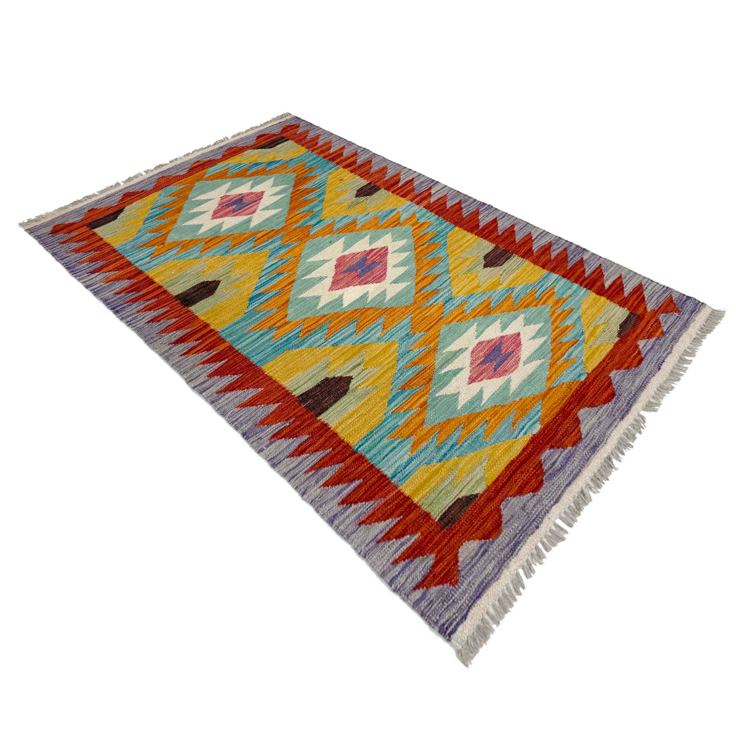Handmade Multi Kilim Geometric 2x4 ft