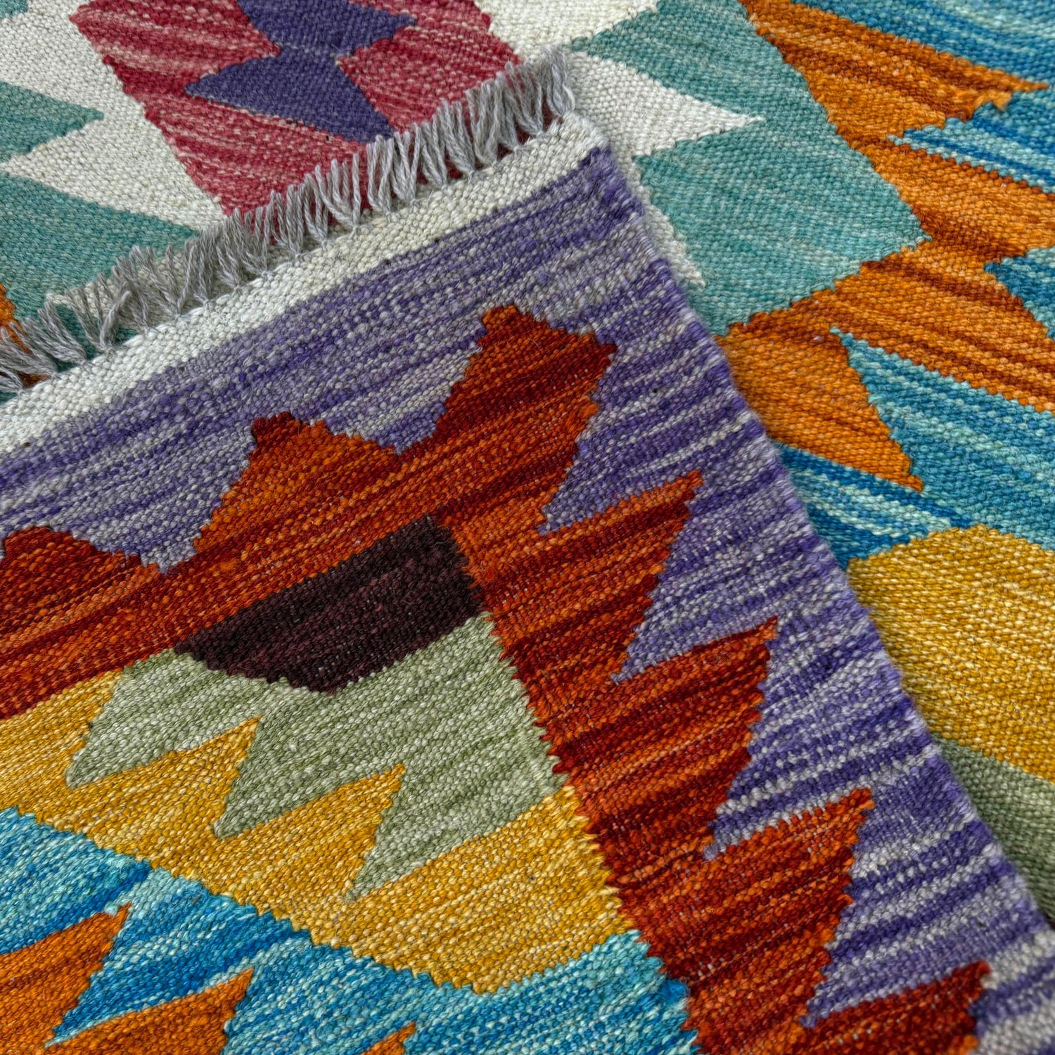 Handmade Multi Kilim Geometric 2x4 ft