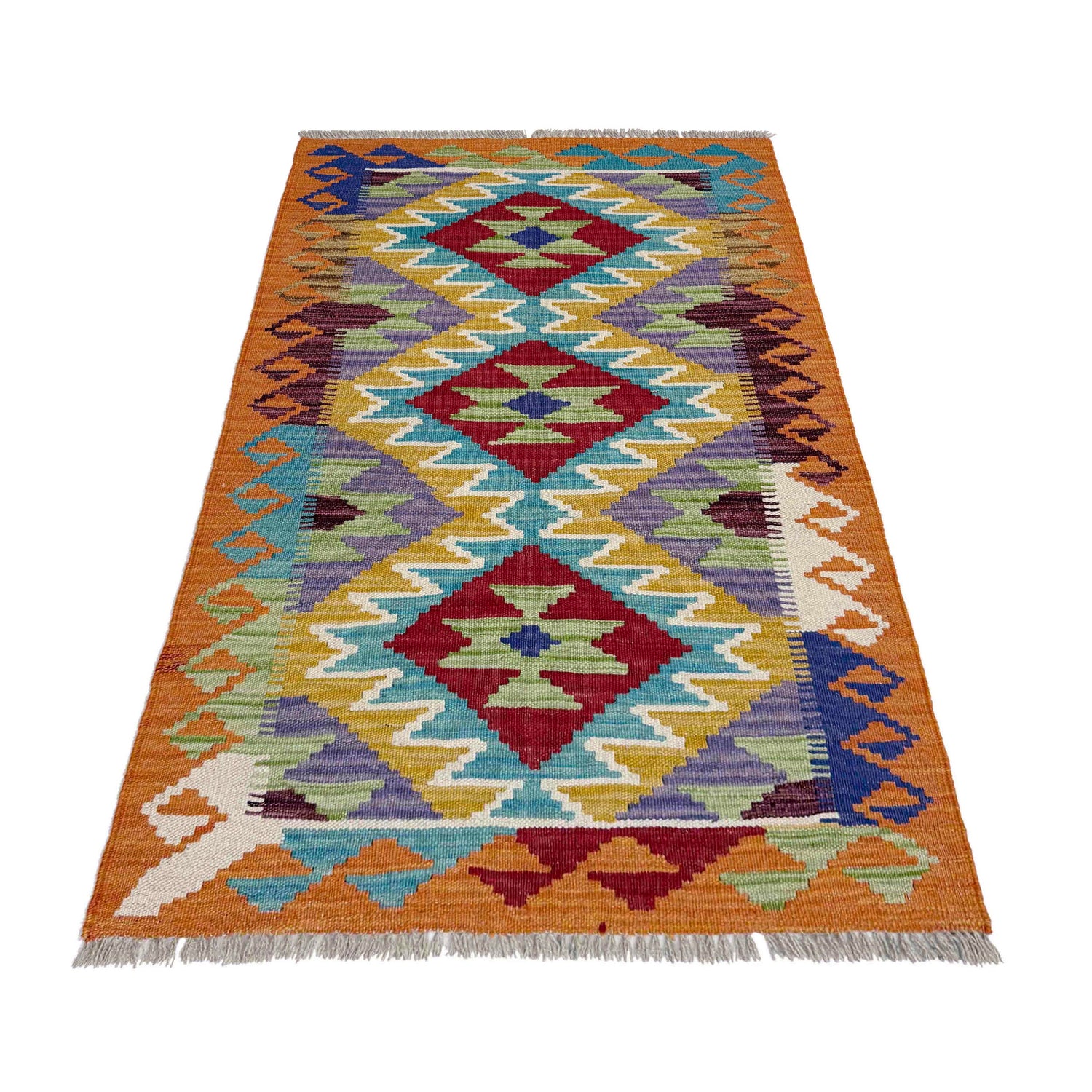 Handmade Multi Kilim Geometric 2x4 ft