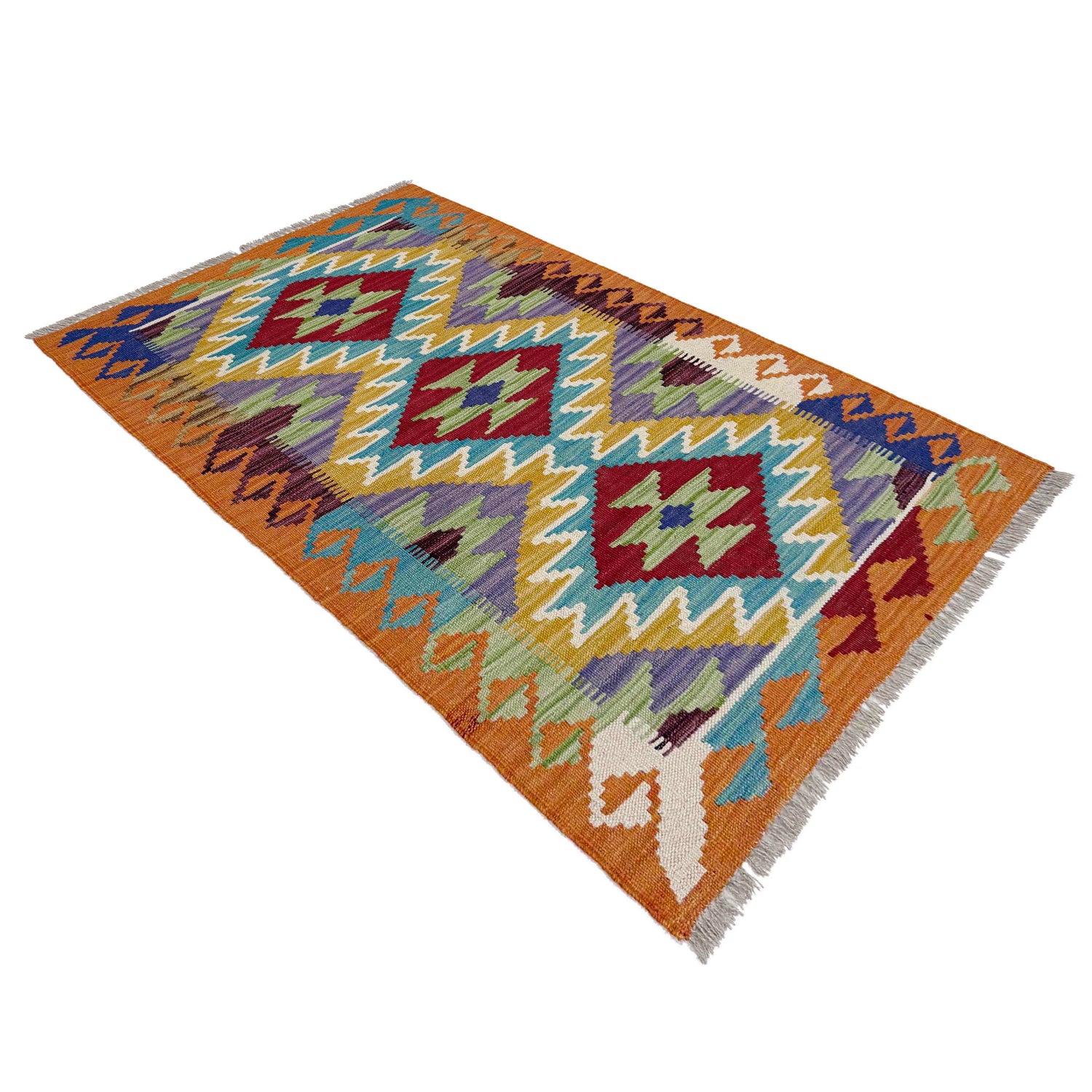 Handmade Multi Kilim Geometric 2x4 ft
