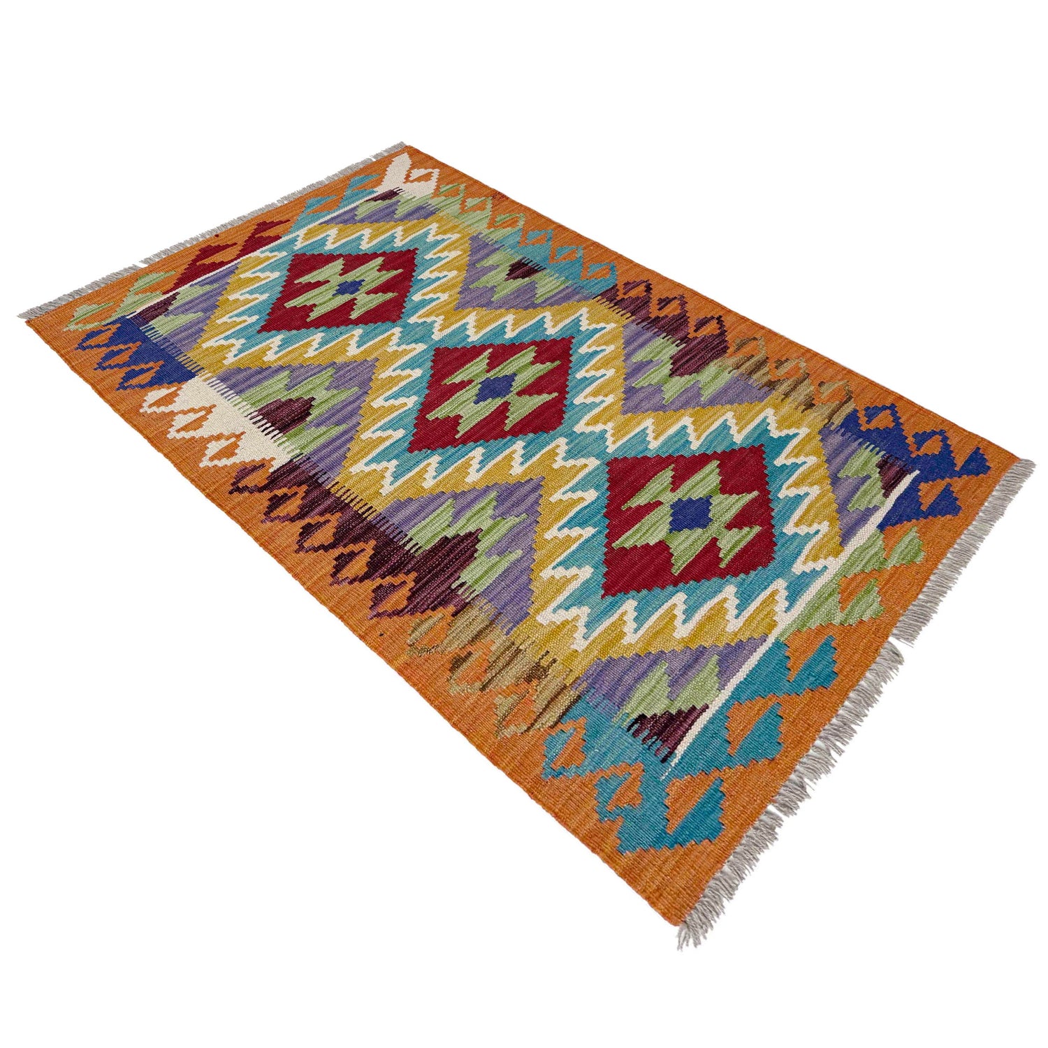 Handmade Multi Kilim Geometric 2x4 ft