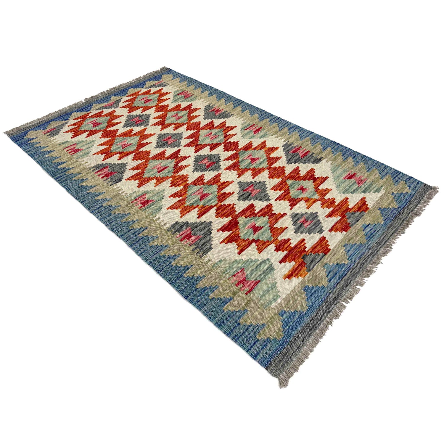 Handmade Multi Kilim Geometric 2x4 ft