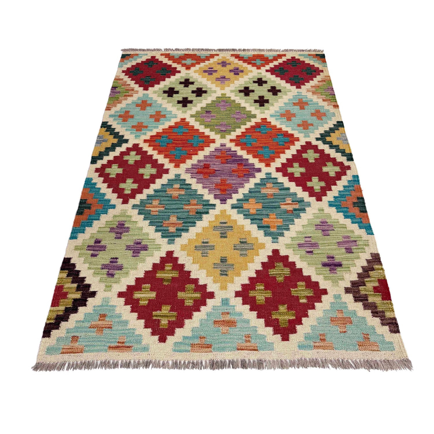 Handmade Multi Kilim Geometric 3x5 ft