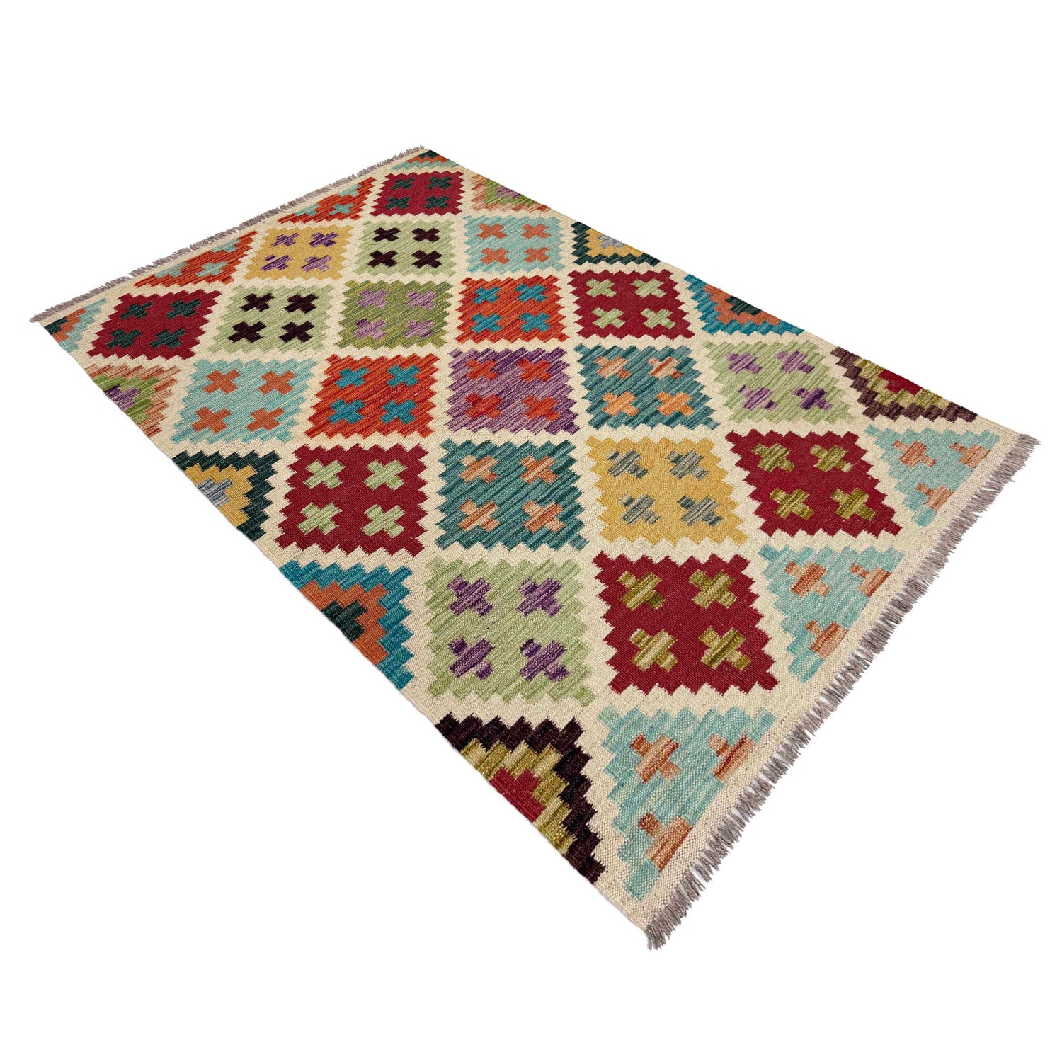 Handmade Multi Kilim Geometric 3x5 ft