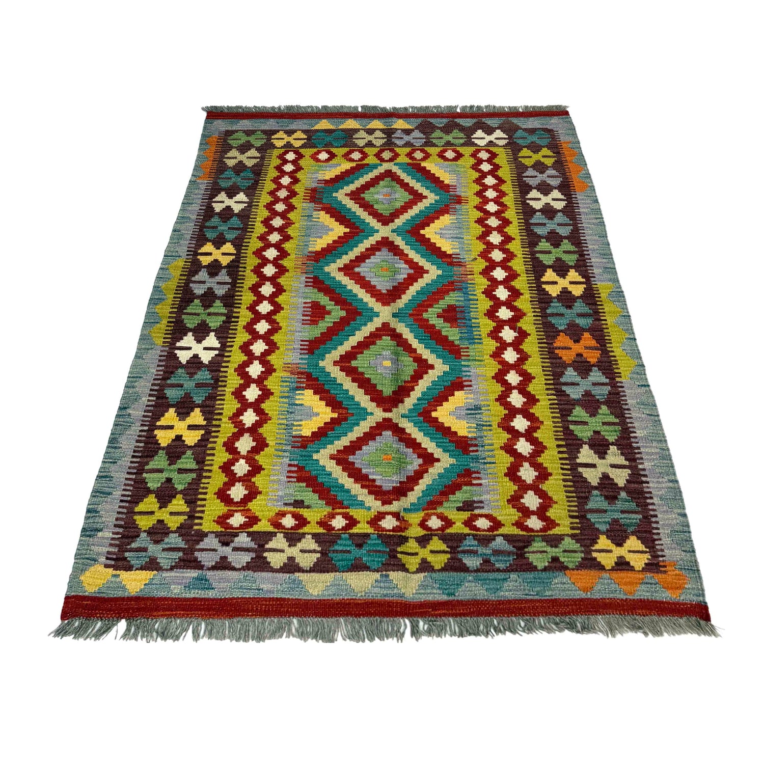 Handmade Multi Kilim Geometric 3x5 ft