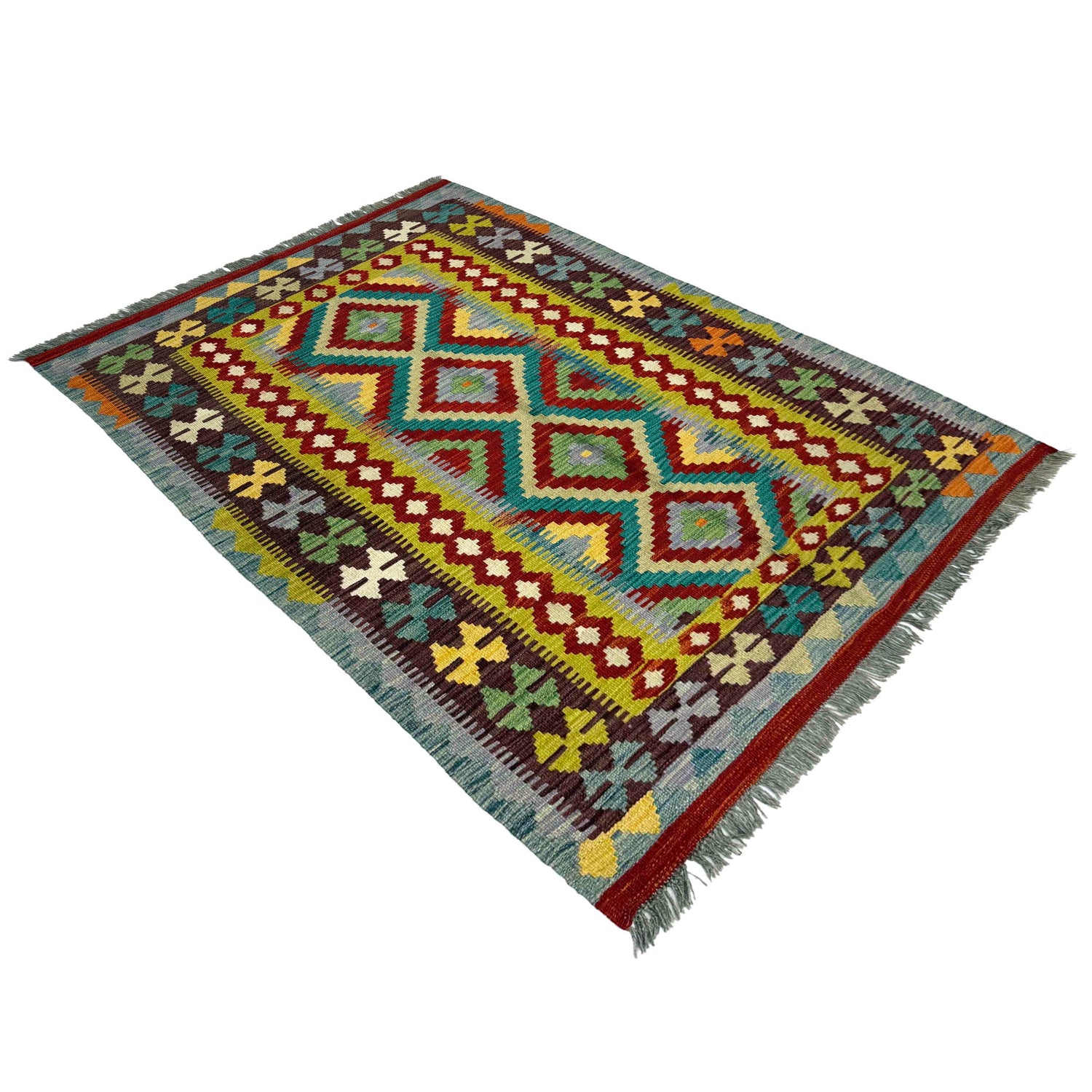 Handmade Multi Kilim Geometric 3x5 ft